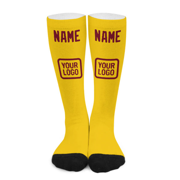 Custom Gold Crimson Red Knee-High Sock