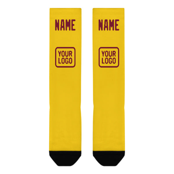 Custom Gold Crimson Red Knee-High Sock