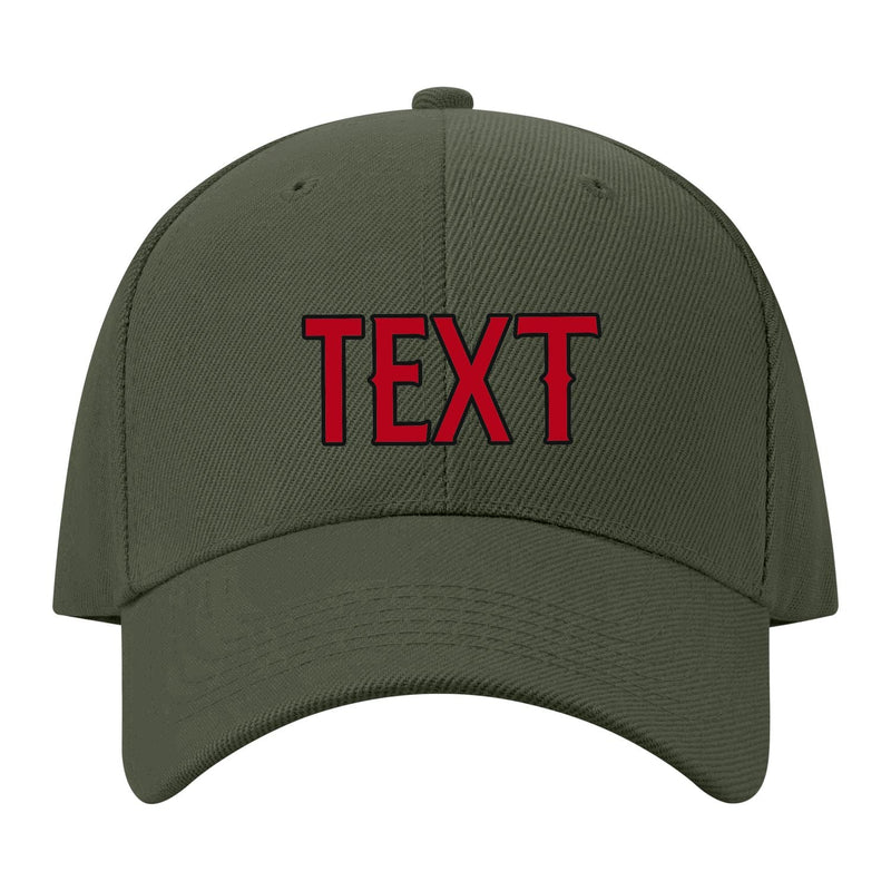 Custom Dark Green Crimson Red Hat 34B21714