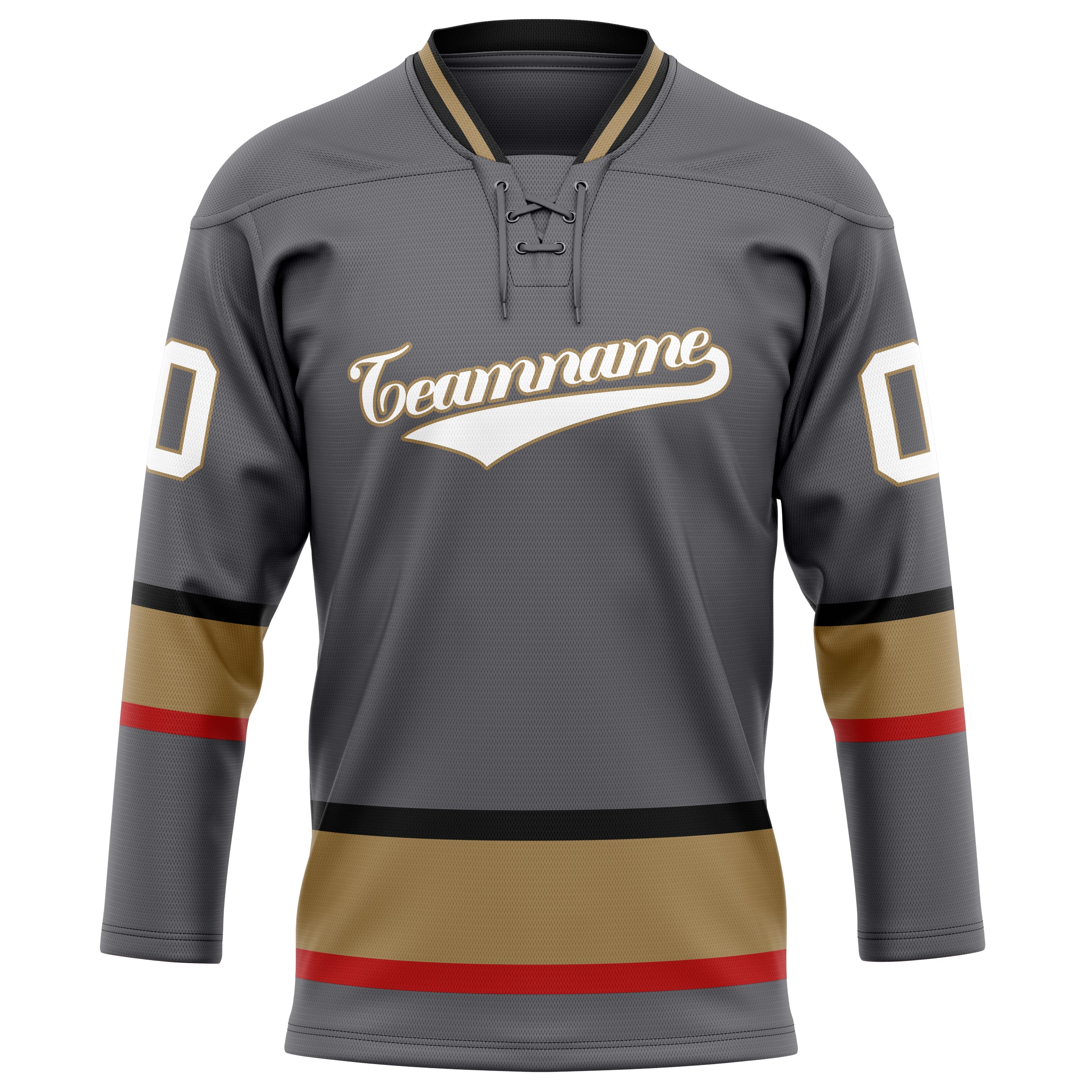 カスタムグレーホワイト無地ホッケージャージ