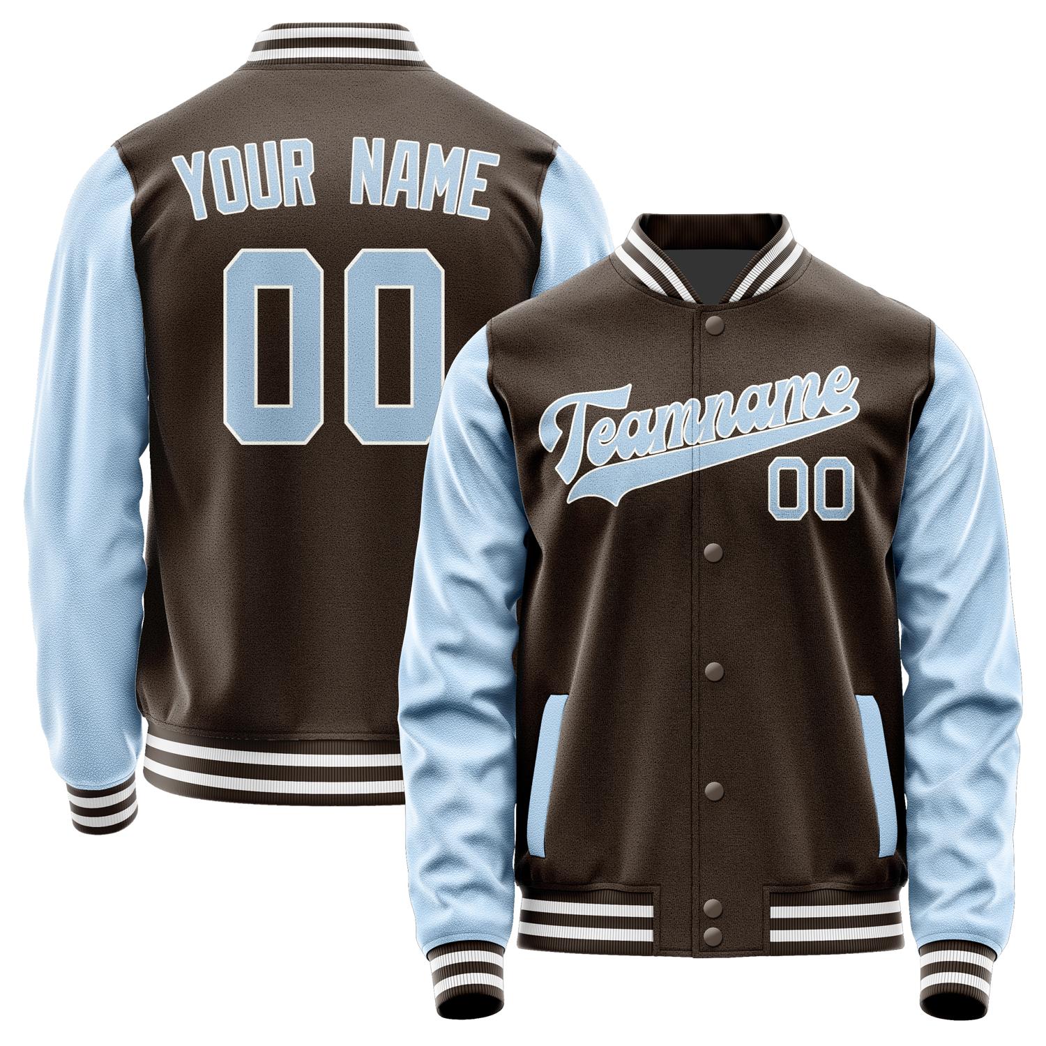 Custom Brown Light Blue Jacket JA0101080118B31808
