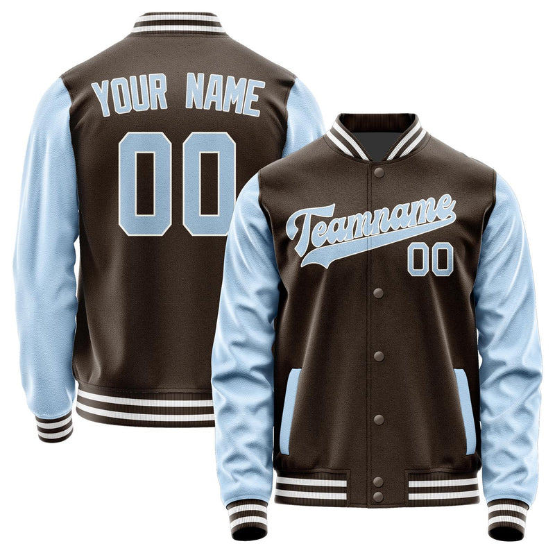 Custom Brown Light Blue Jacket JA0101080118B31808