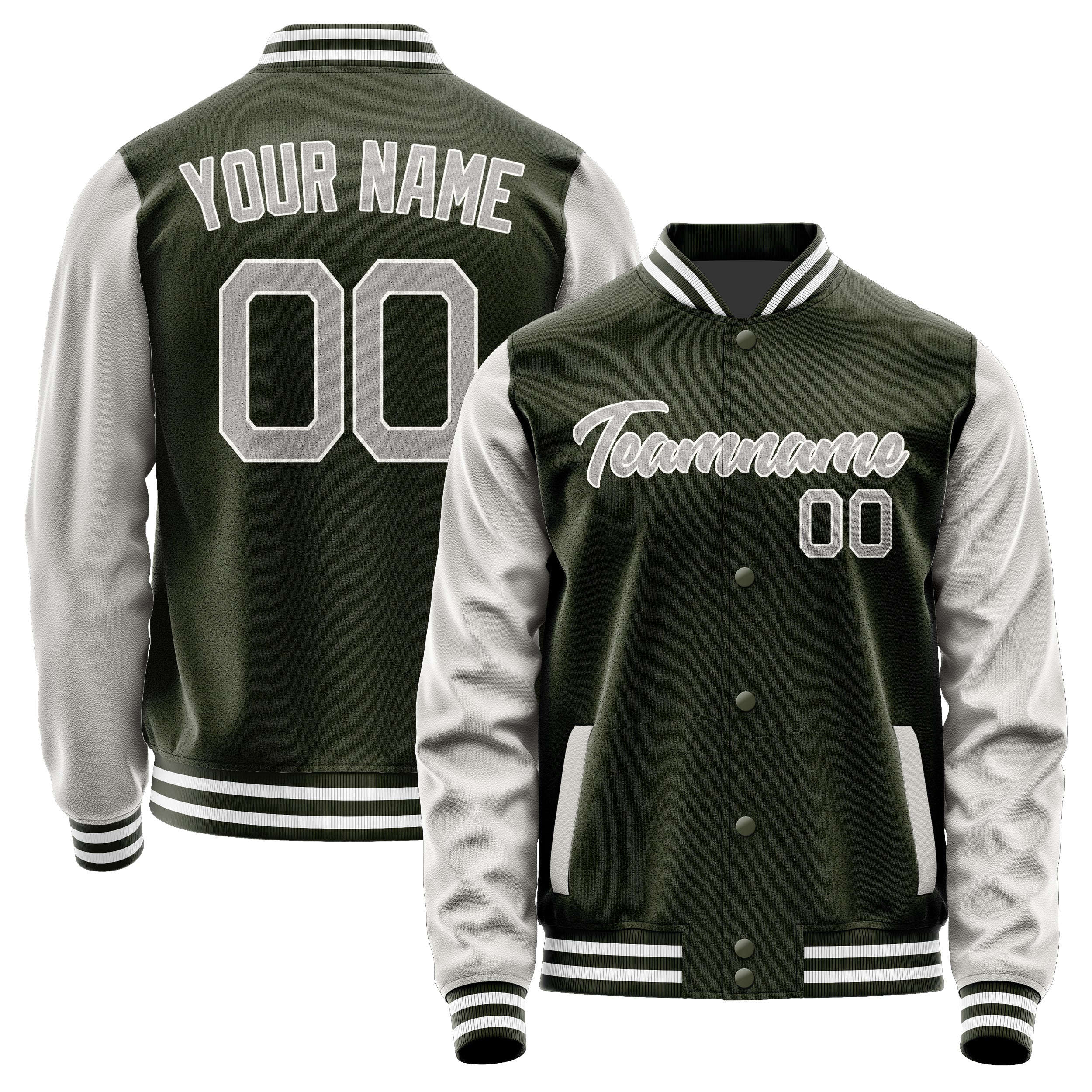 Custom Olive Gray Jacket JA0202040218B21804
