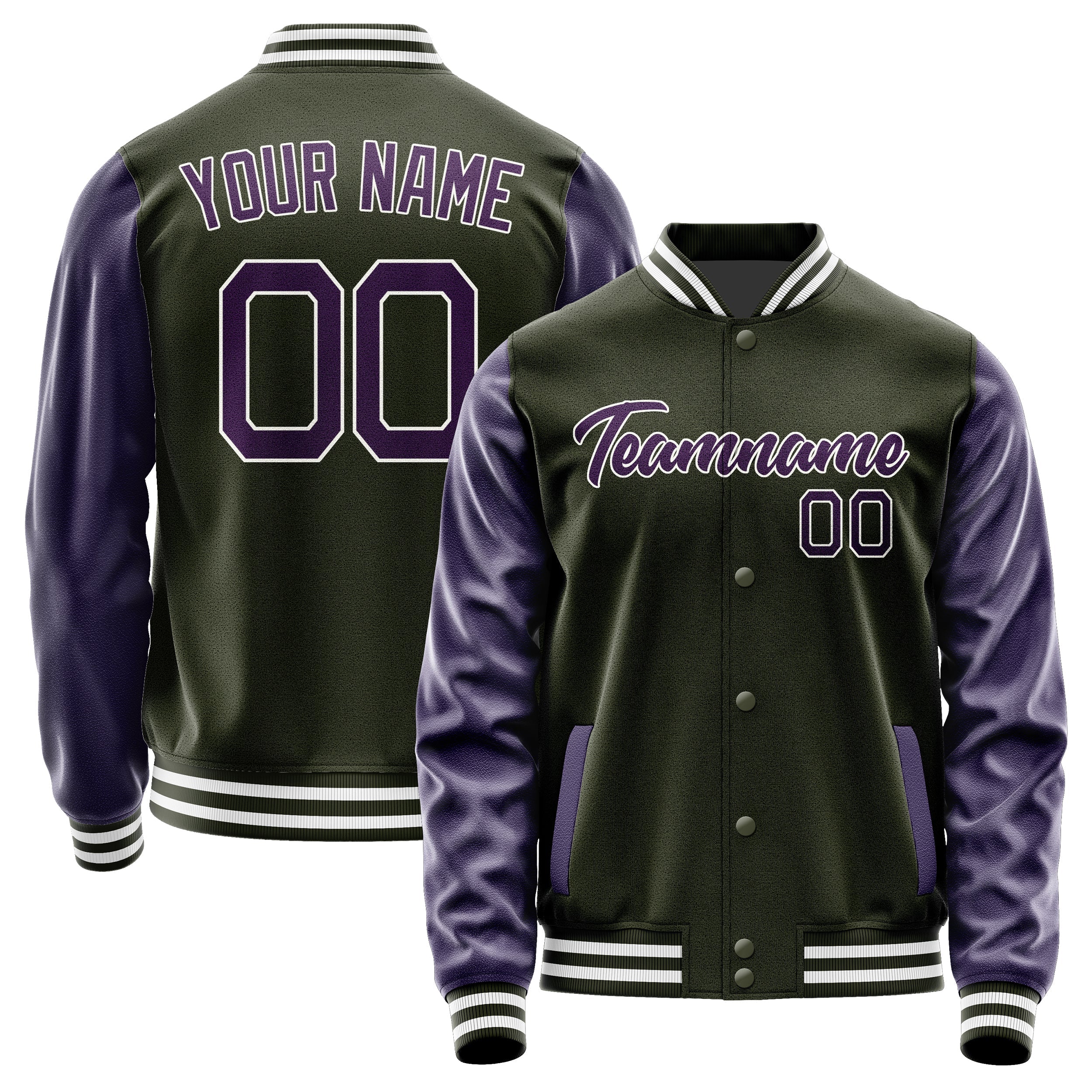 Custom Olive Purple Jacket JA0202070218B21807