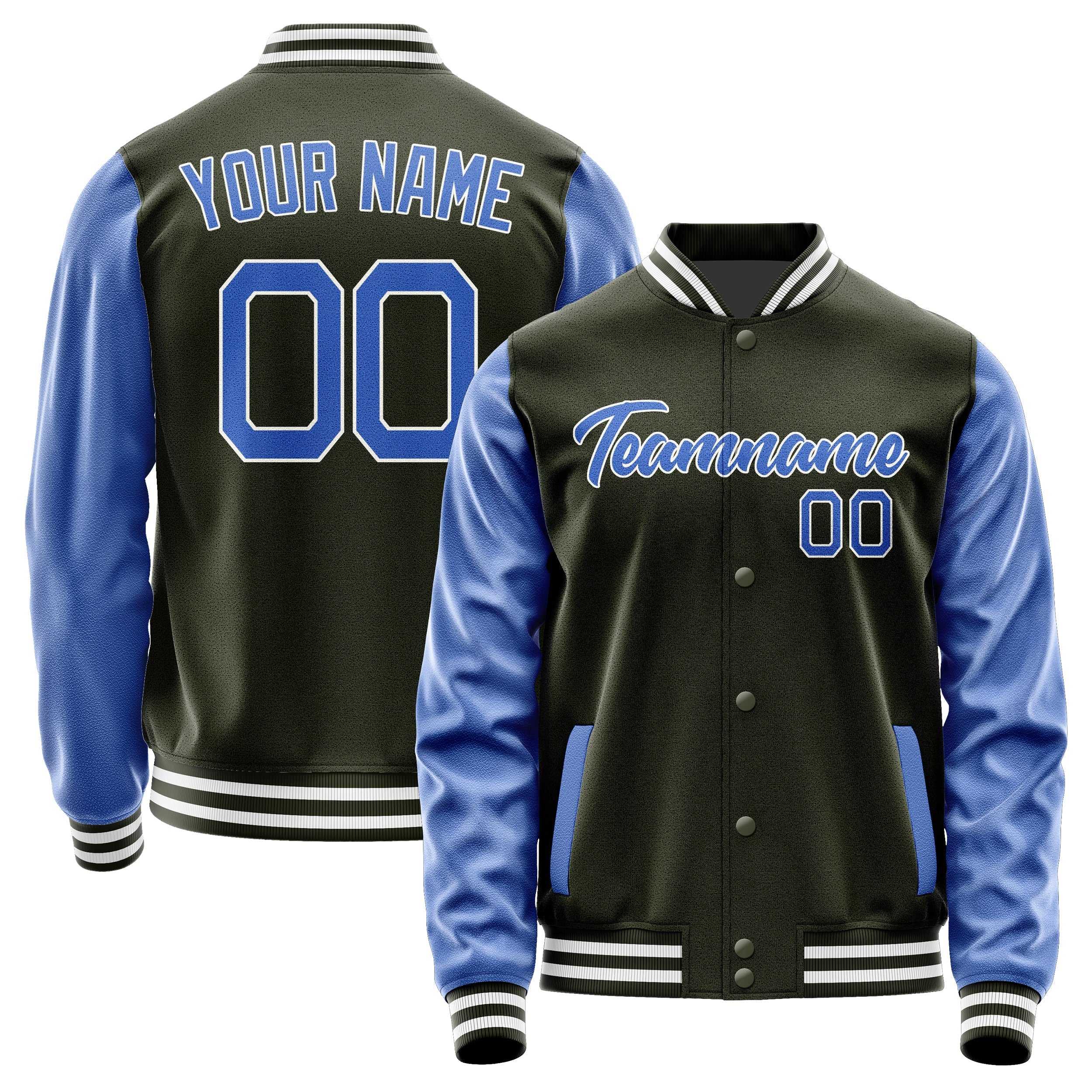 Custom Olive Sky Blue Jacket JA0202090218B21809
