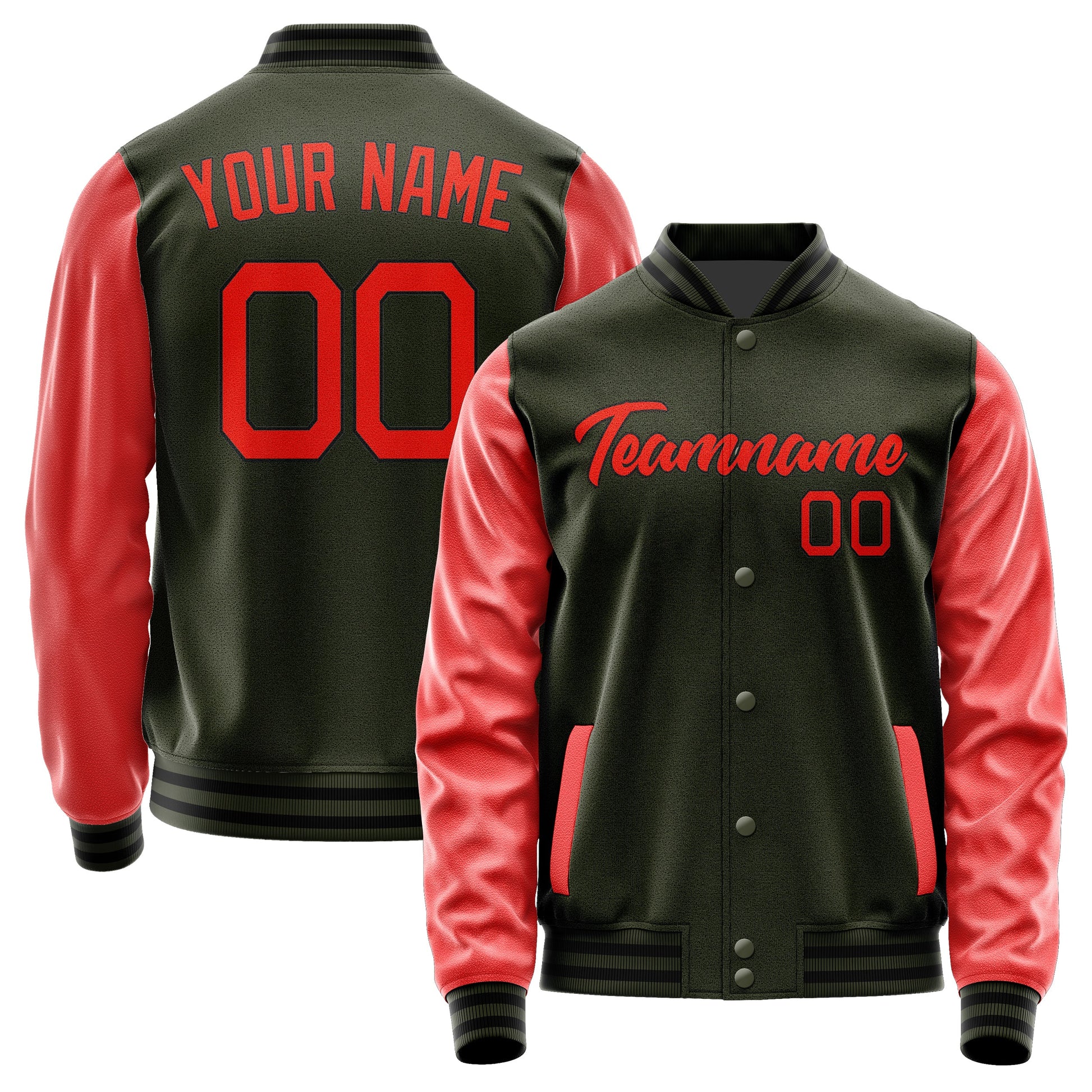 Custom Olive Orange Red Jacket JA0202120217B21712