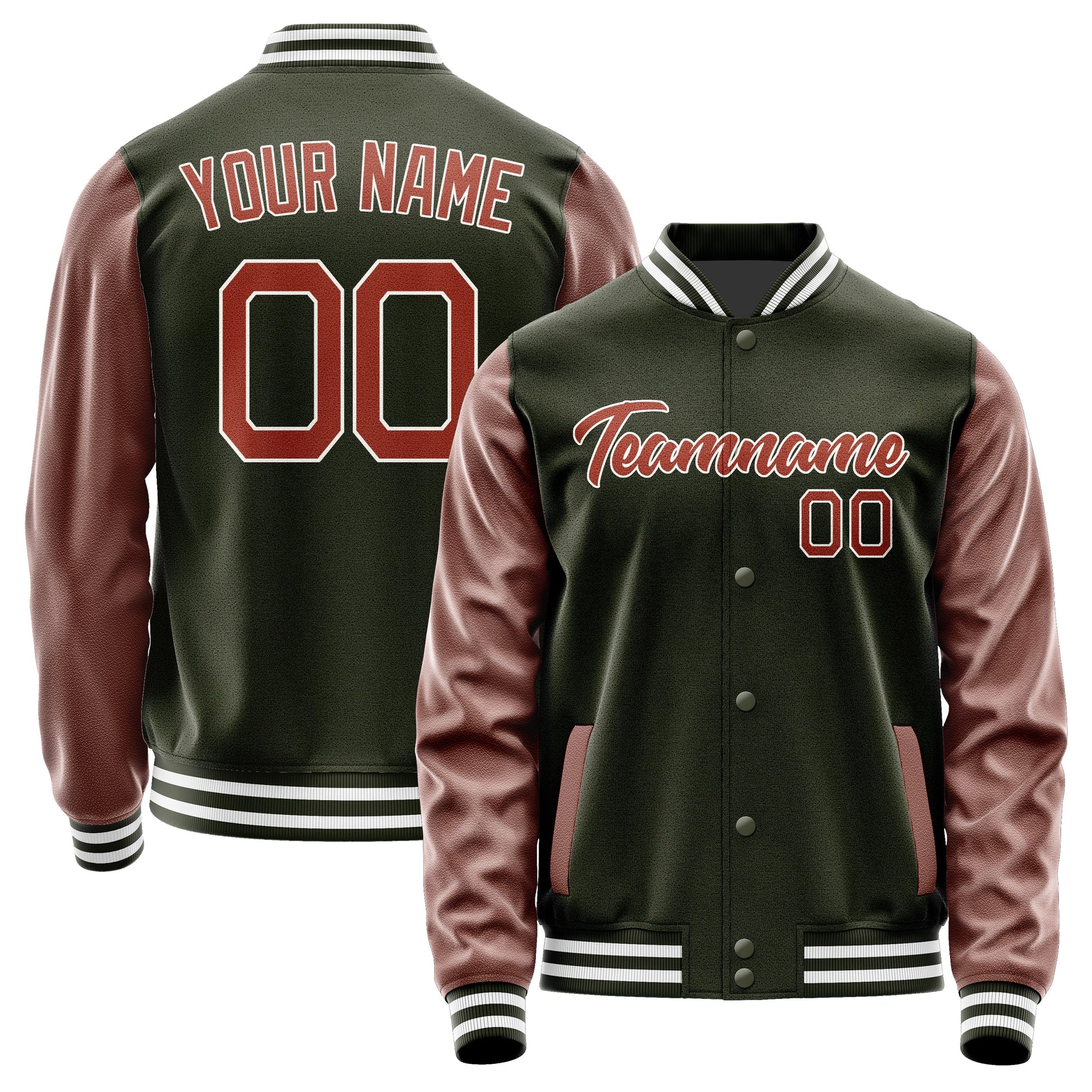 Custom Olive Coral Red Jacket JA0202160218B21816