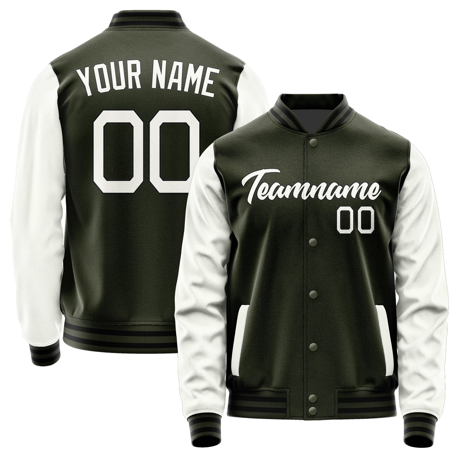 Custom Olive White Jacket JA0202180217B21718