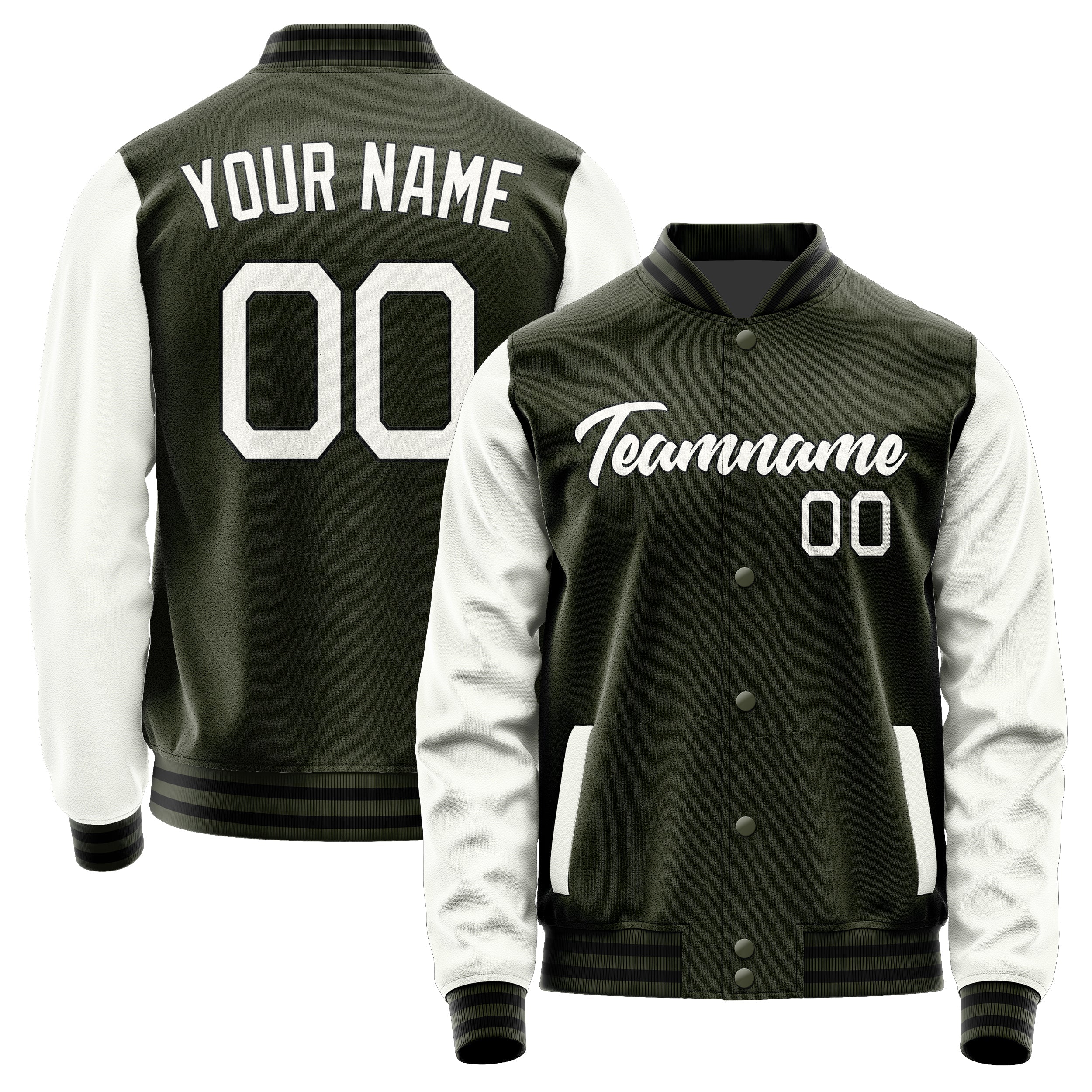 Custom Olive White Jacket JA0202180217B21718
