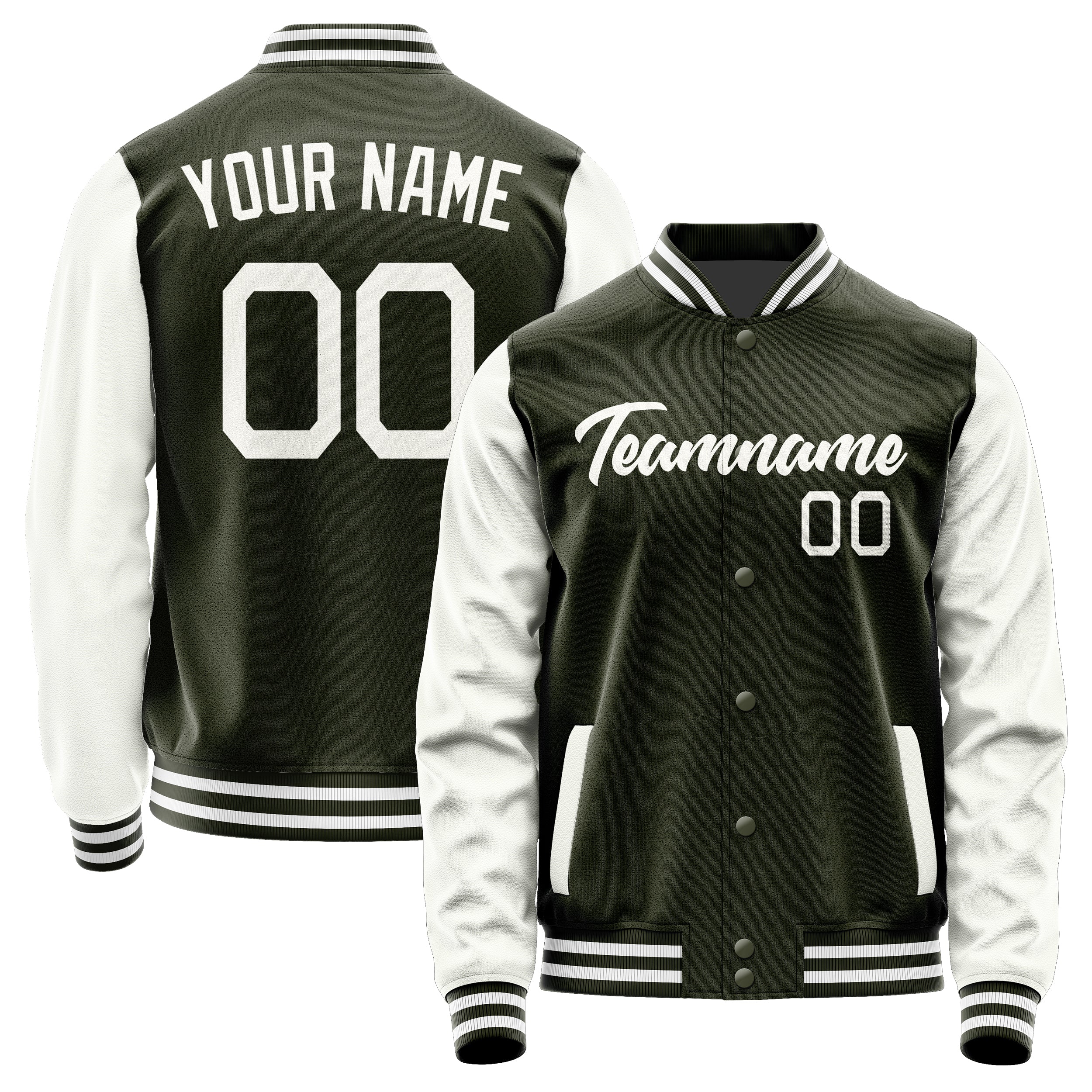 Custom Olive White Jacket JA0202180218B21818