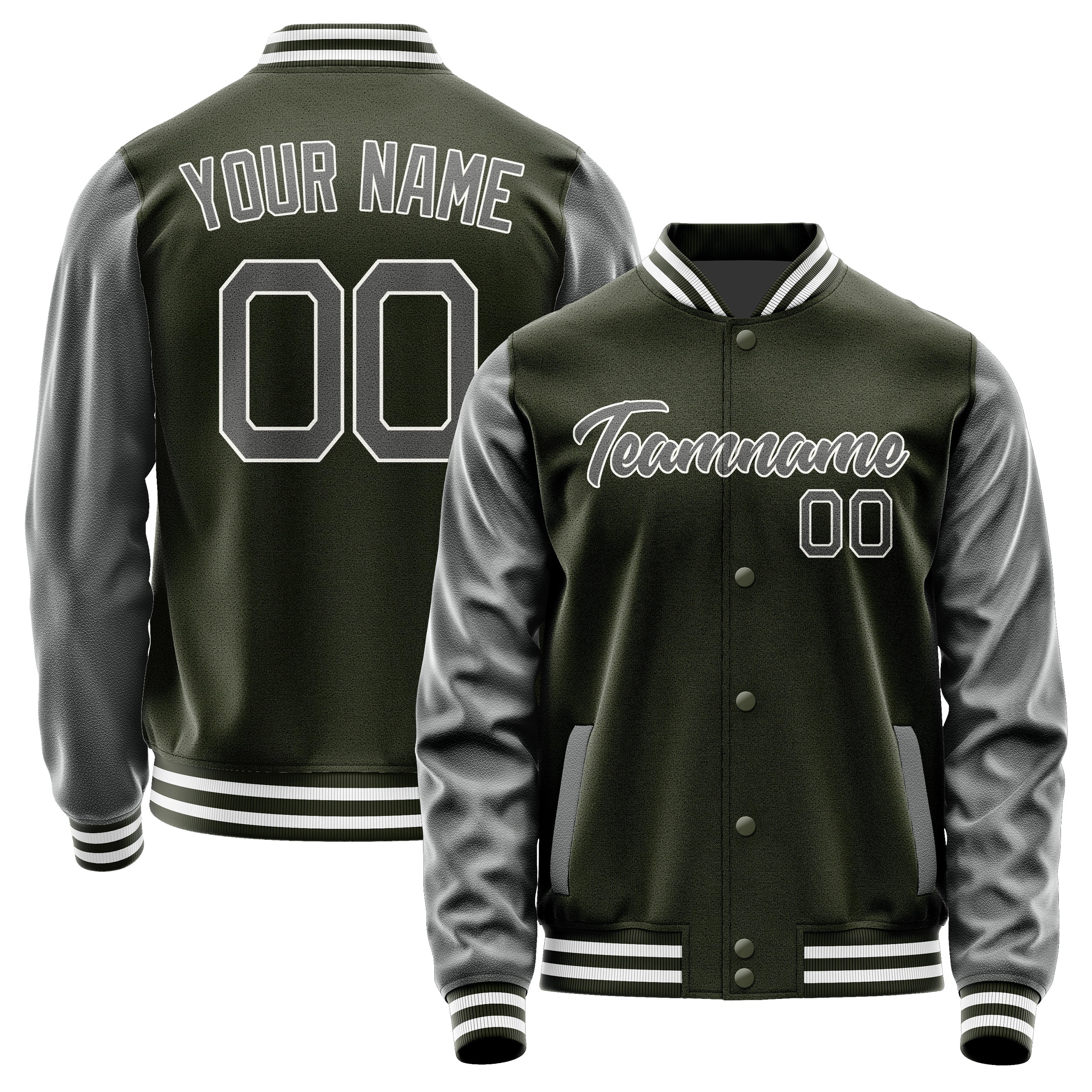 Custom Olive Dark Grey Jacket JA0202200218B21820