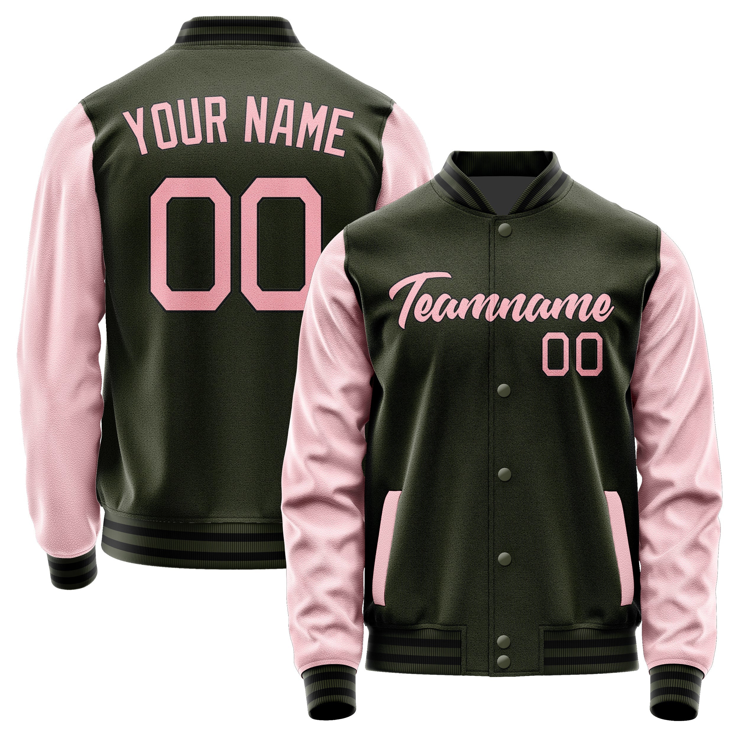 Custom Olive Light Pink Jacket JA0202210217B21721