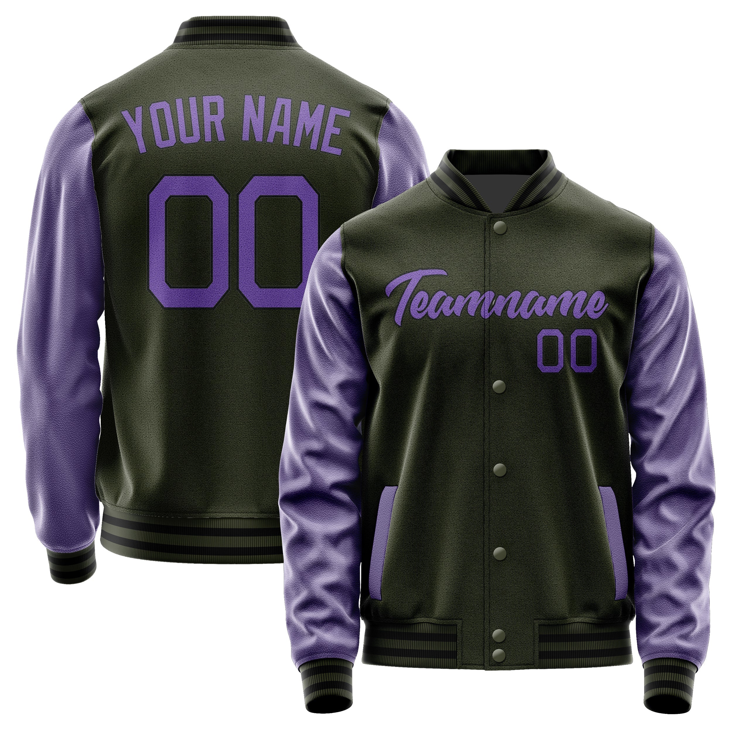 Custom Olive Light Purple Jacket JA0202230217B21723