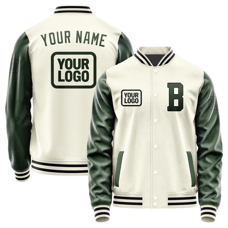 Custom Cream Dark Green Jacket JA030306031717060617