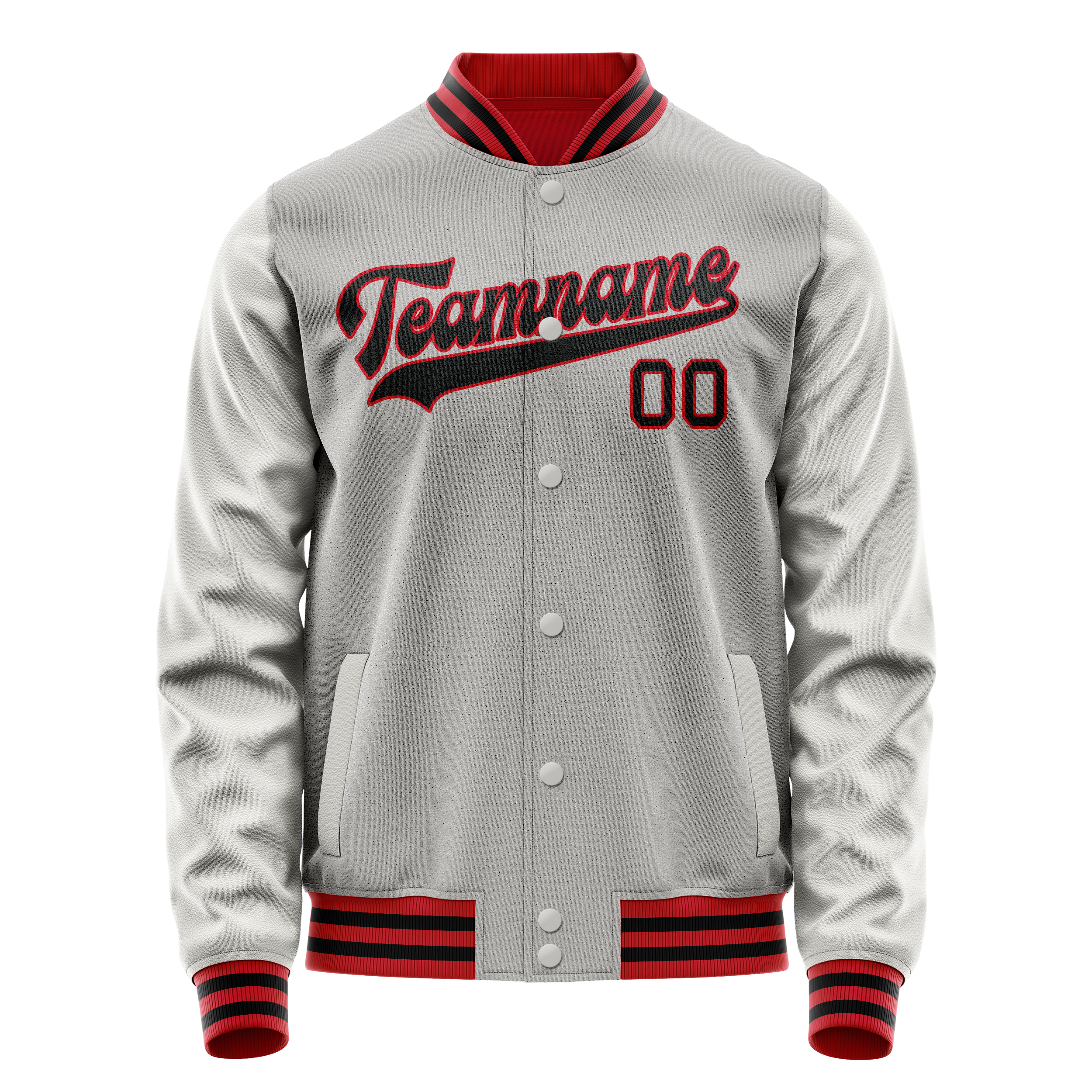 カスタムグレーブラック無地バーシティレターマンジャケット