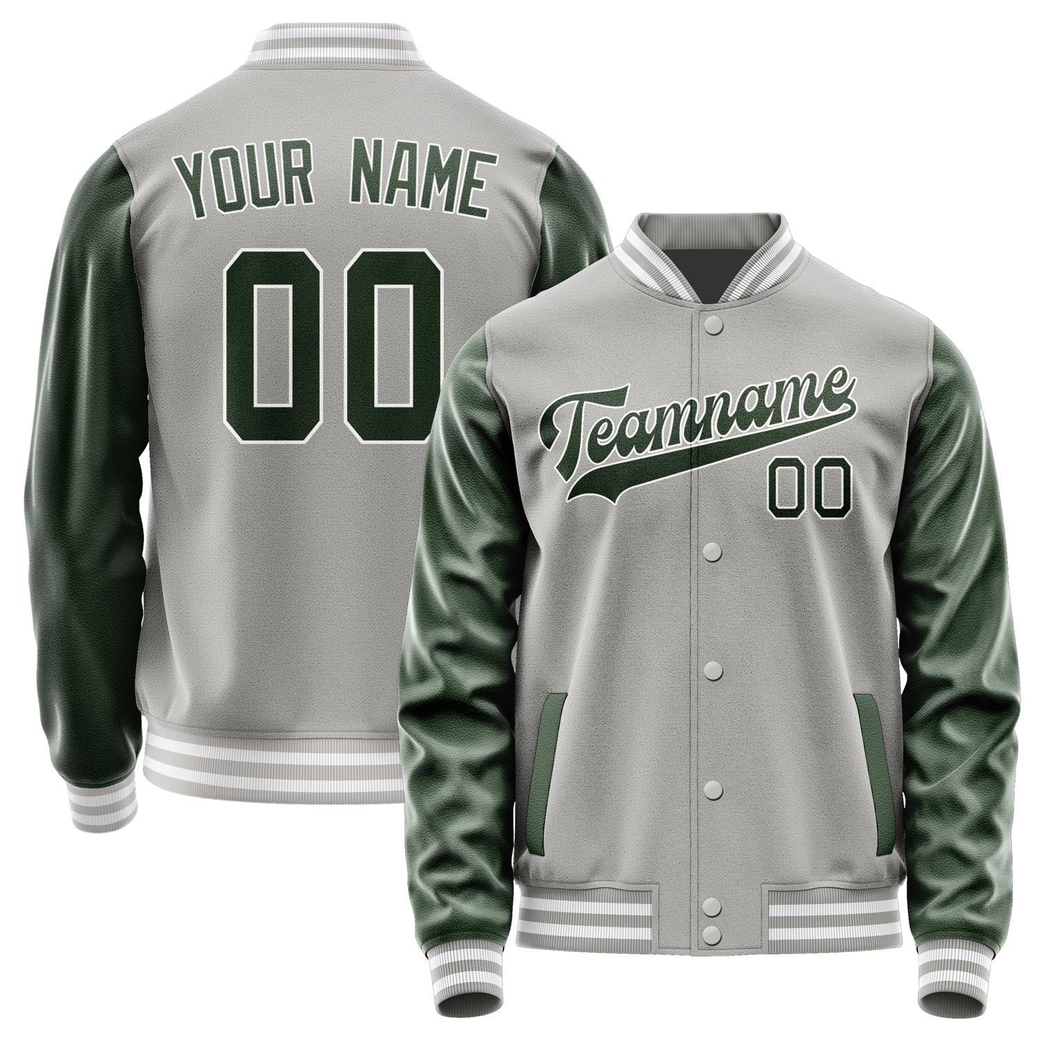 Custom Gray Dark Green Jacket JA0404060418B31806
