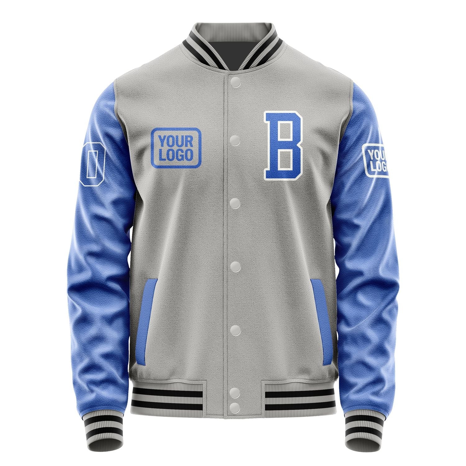 Custom Gray Sky Blue Jacket JA040409041718090918