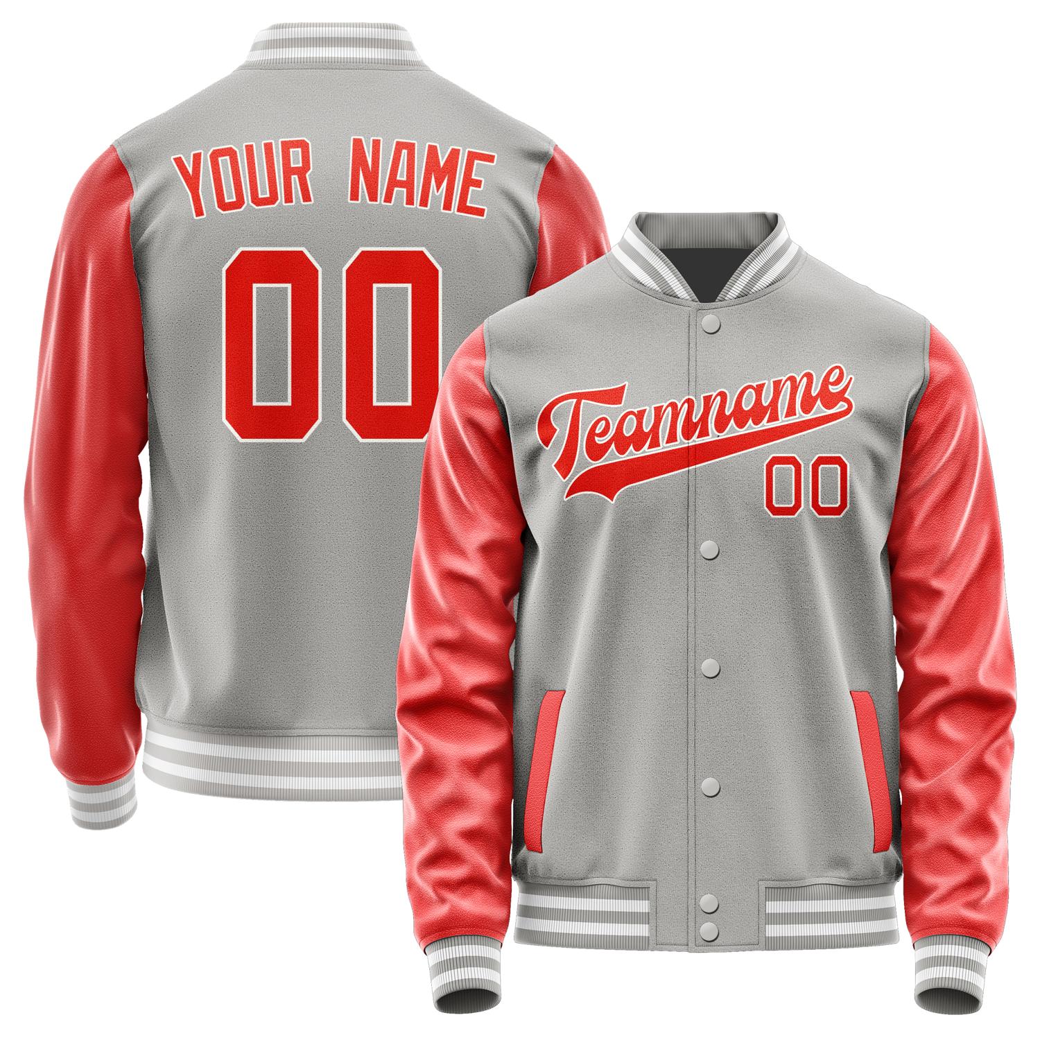 Custom Gray Orange Red Jacket JA0404120418B31812