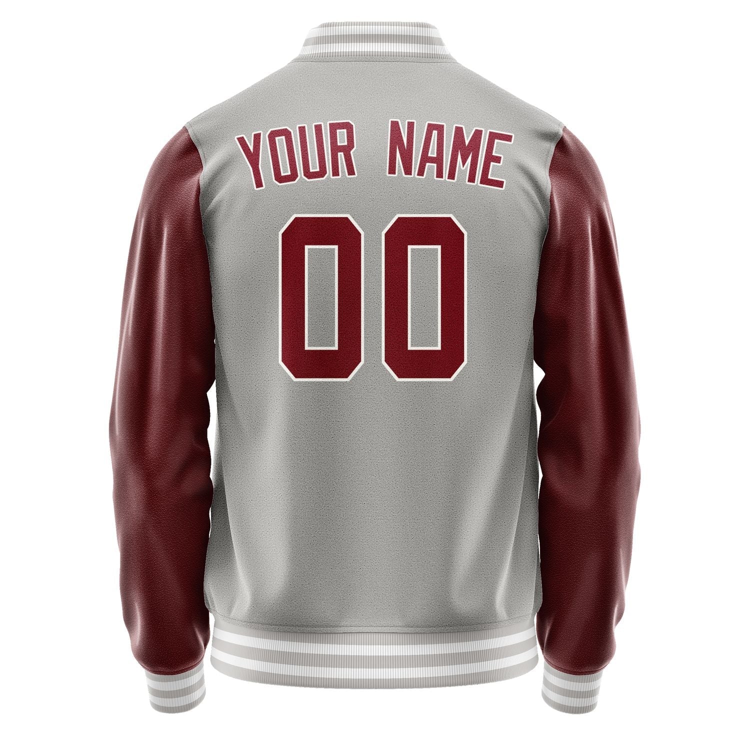 Custom Gray Crimson Red Jacket JA0404150418B31815