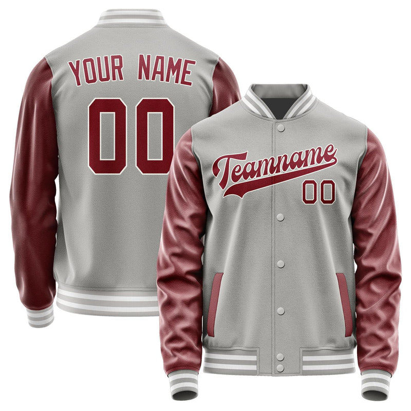 Custom Gray Crimson Red Jacket JA0404150418B31815