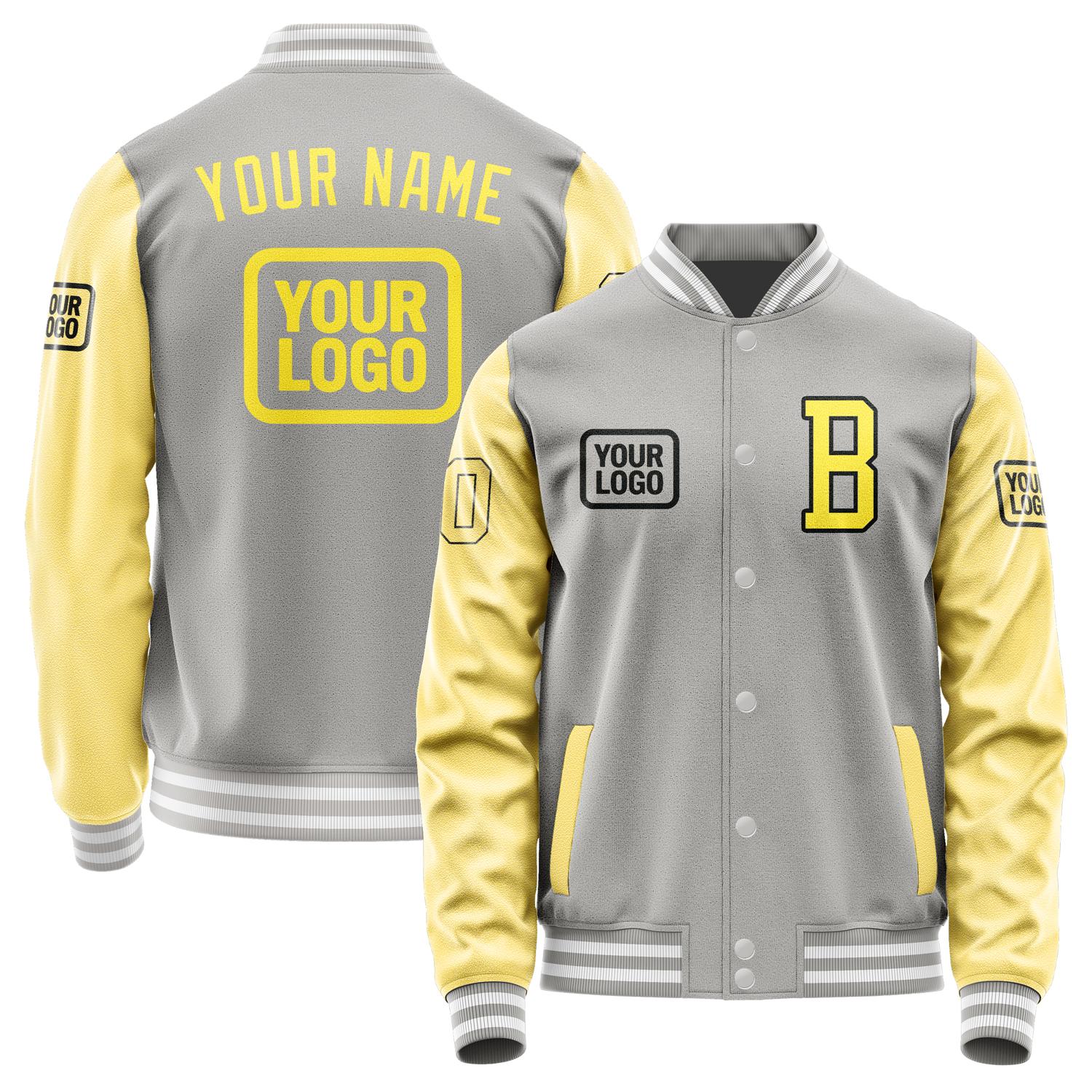 Custom Gray Light Yellow Jacket JA040426041817262617