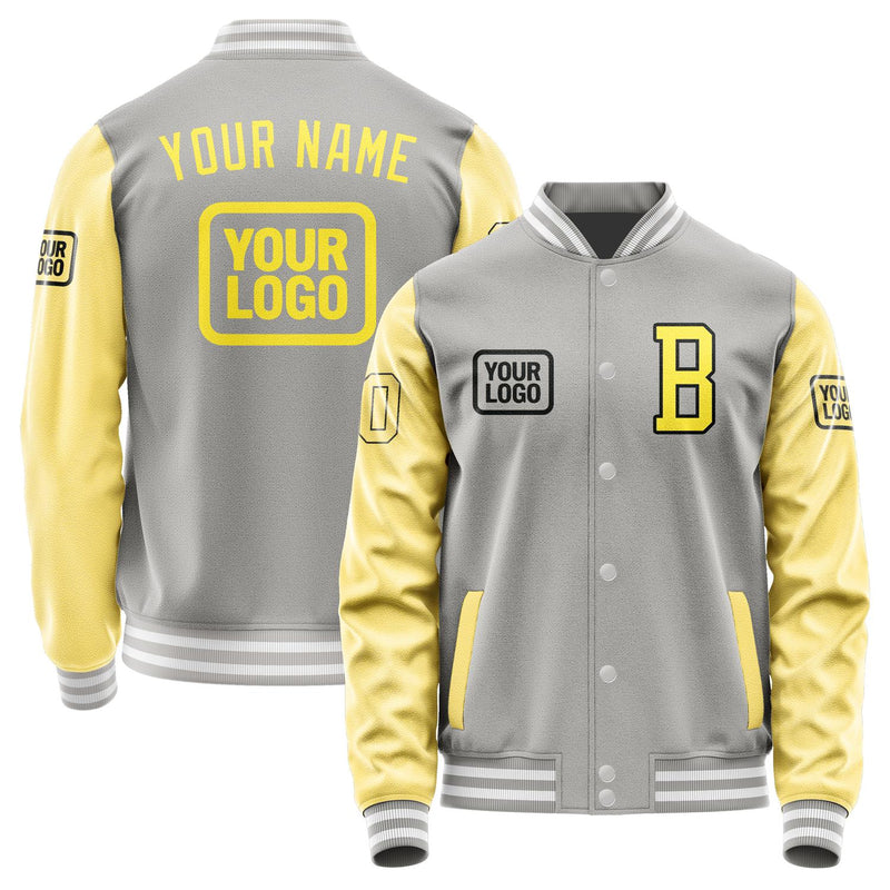 Custom Gray Light Yellow Jacket JA040426041817262617