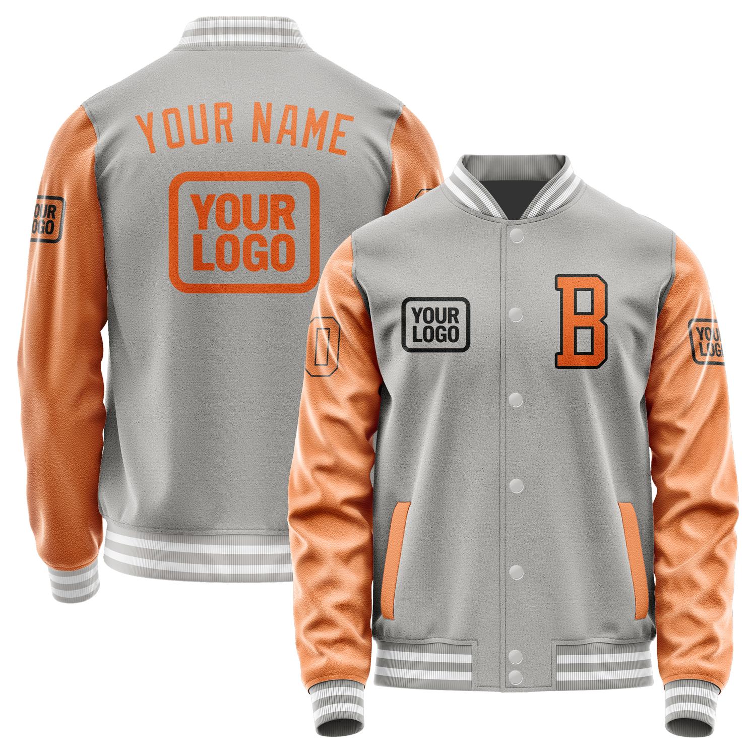 Custom Gray Orange Jacket JA040428041817282817