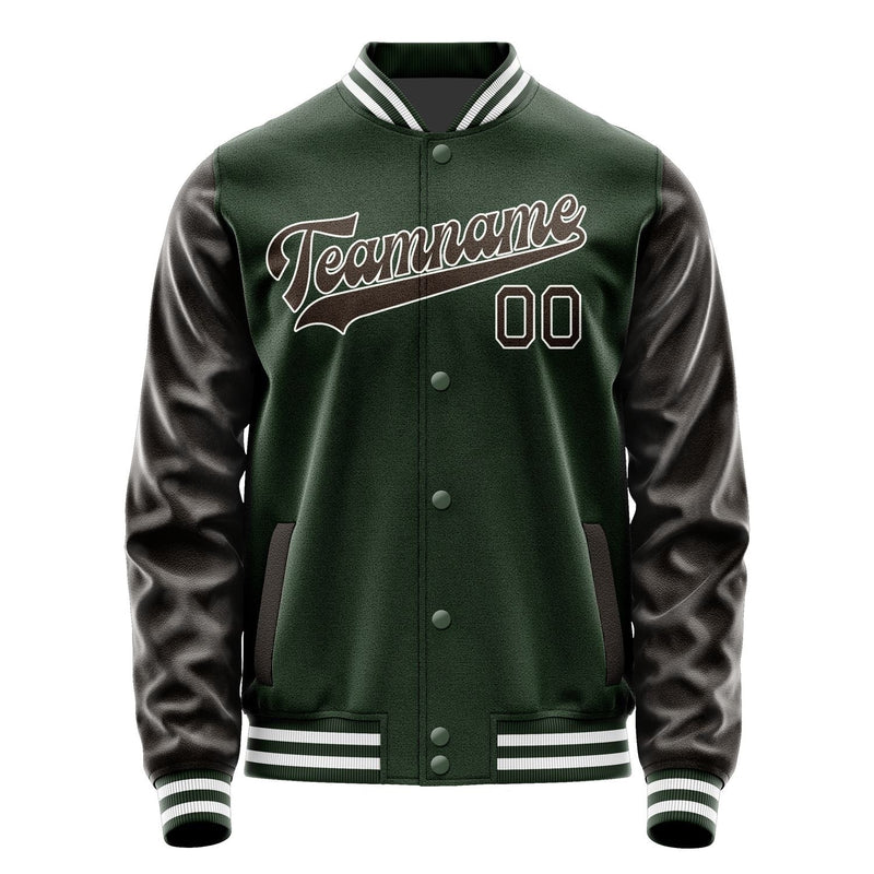 Custom Dark Green Brown Jacket JA0606010618B31801