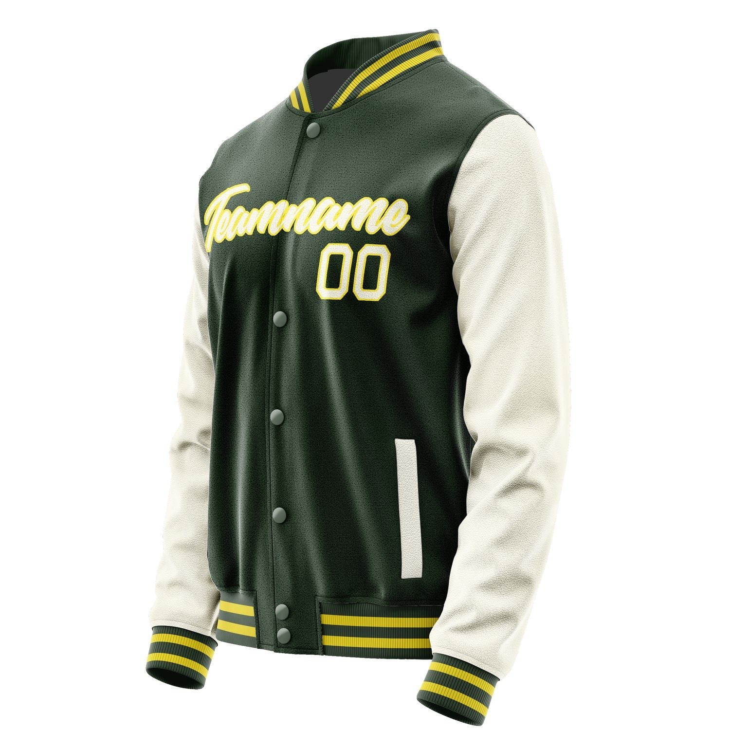 Custom Dark Green Cream Jacket JA0606030626B22603