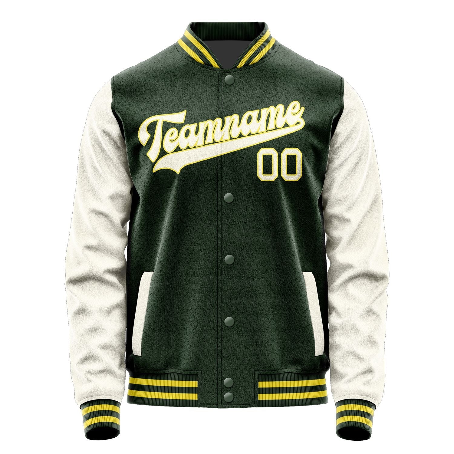 Custom Dark Green Cream Jacket JA0606030626B32603