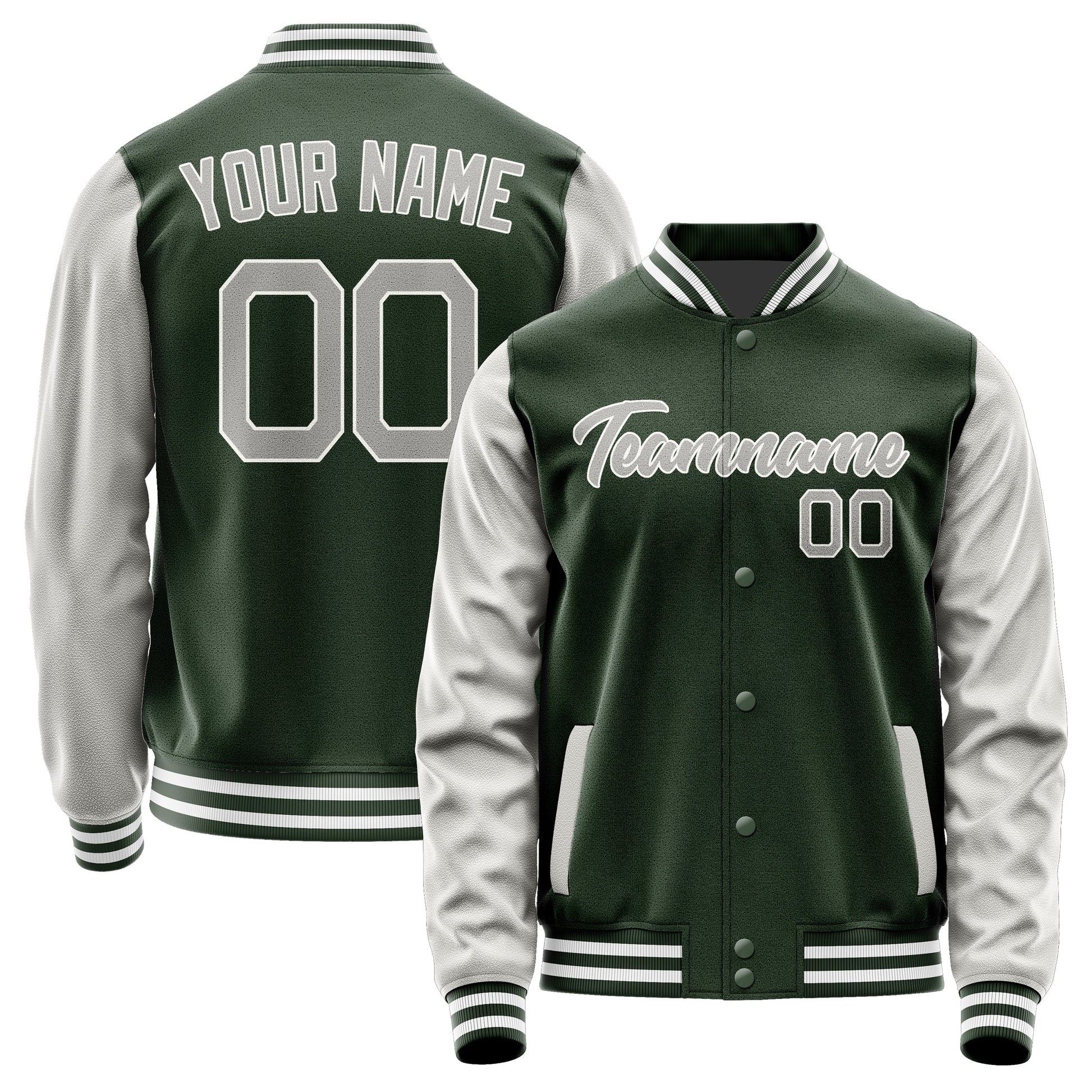 Custom Dark Green Gray Jacket JA0606040618B21804