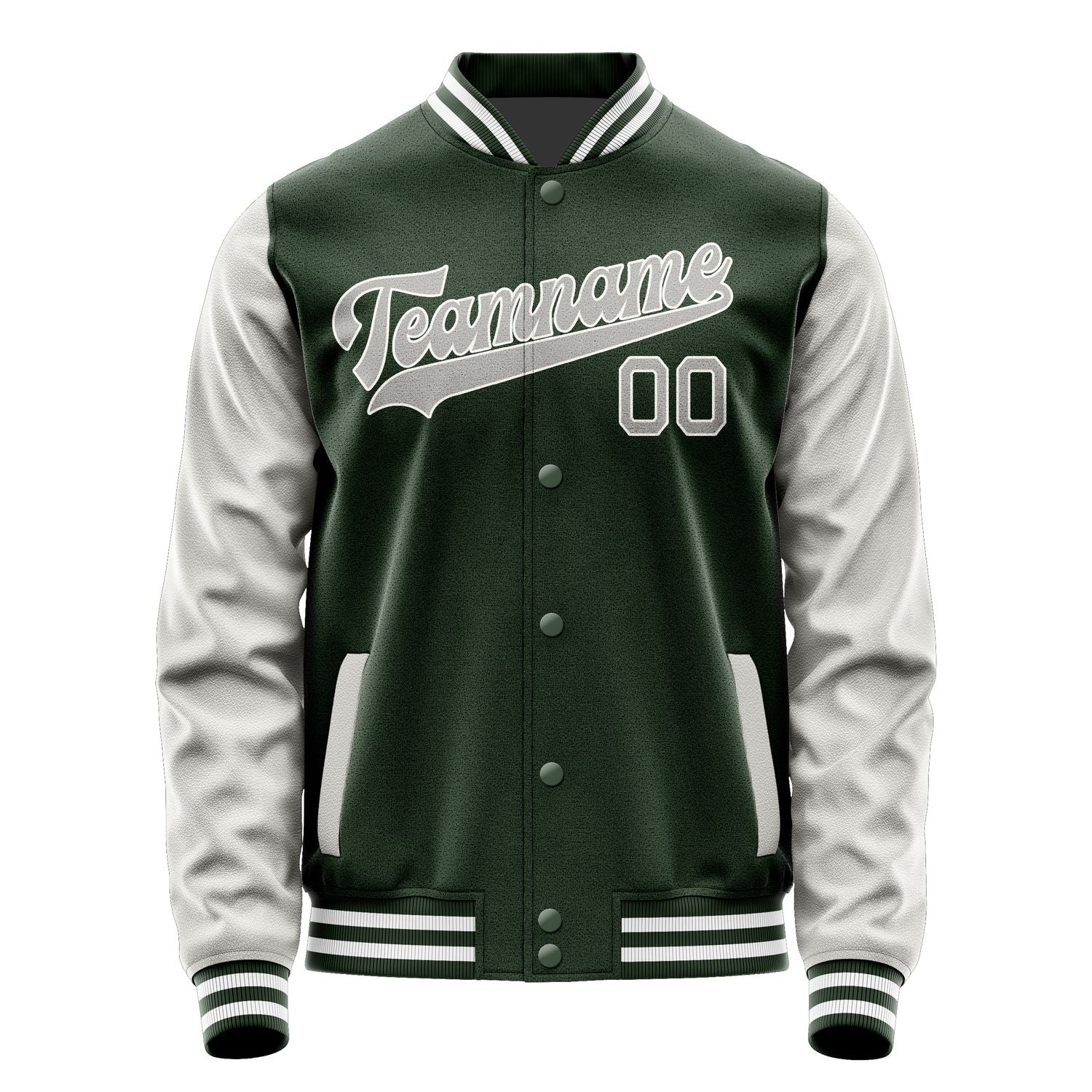 Custom Dark Green Gray Jacket JA0606040618B31804