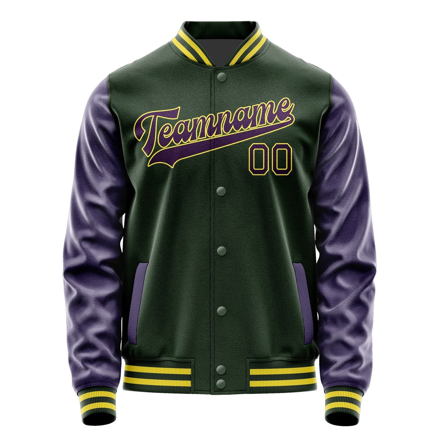 Custom Dark Green Purple Jacket JA0606070626B32607