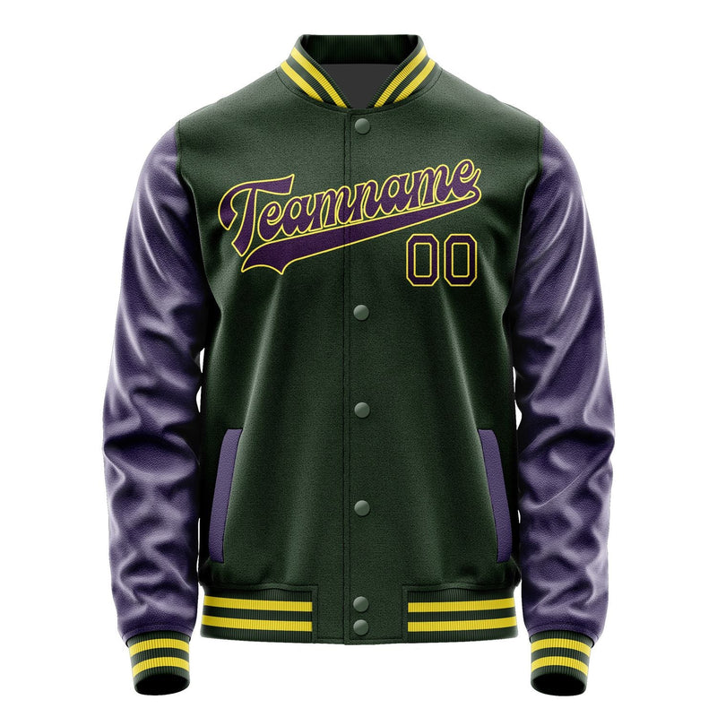 Custom Dark Green Purple Jacket JA0606070626B32607