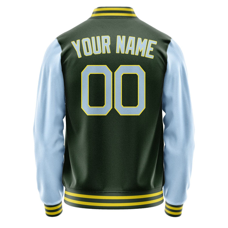 Custom Dark Green Light Blue Jacket JA0606080626B22608