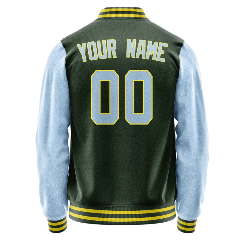 Custom Dark Green Light Blue Jacket JA0606080626B32608