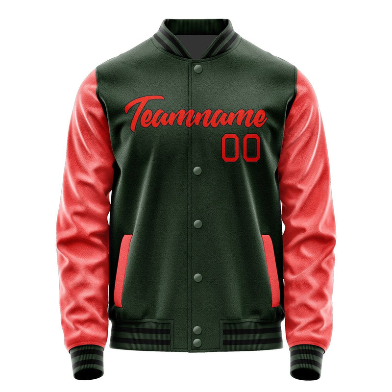 Custom Dark Green Orange Red Jacket JA0606120617B21712