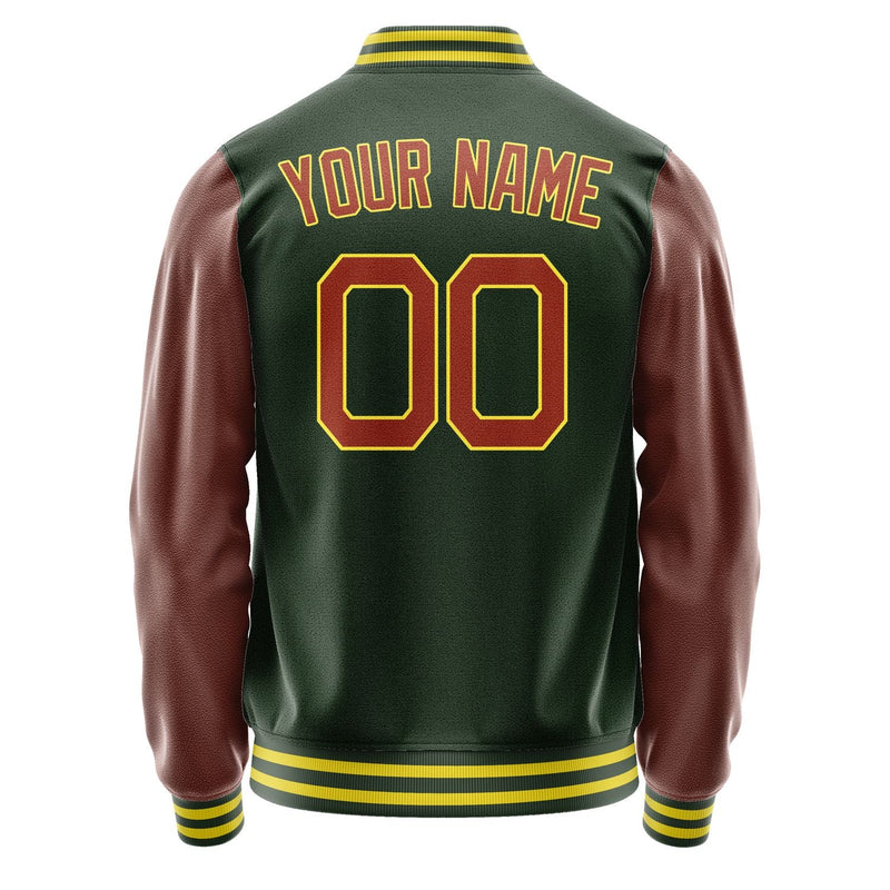 Custom Dark Green Coral Red Jacket JA0606160626B22616