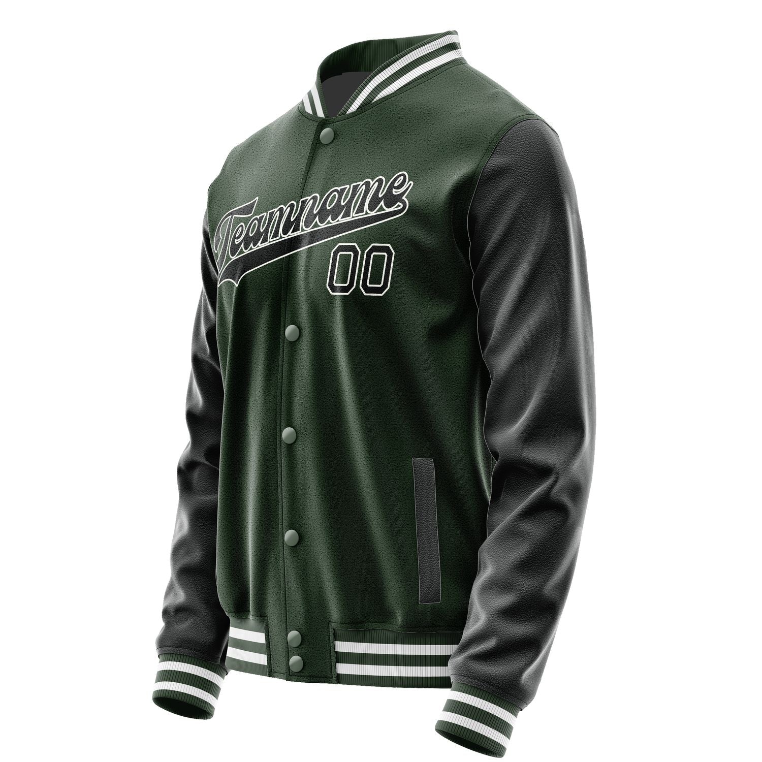Custom Dark Green Black Jacket JA0606170618B31817