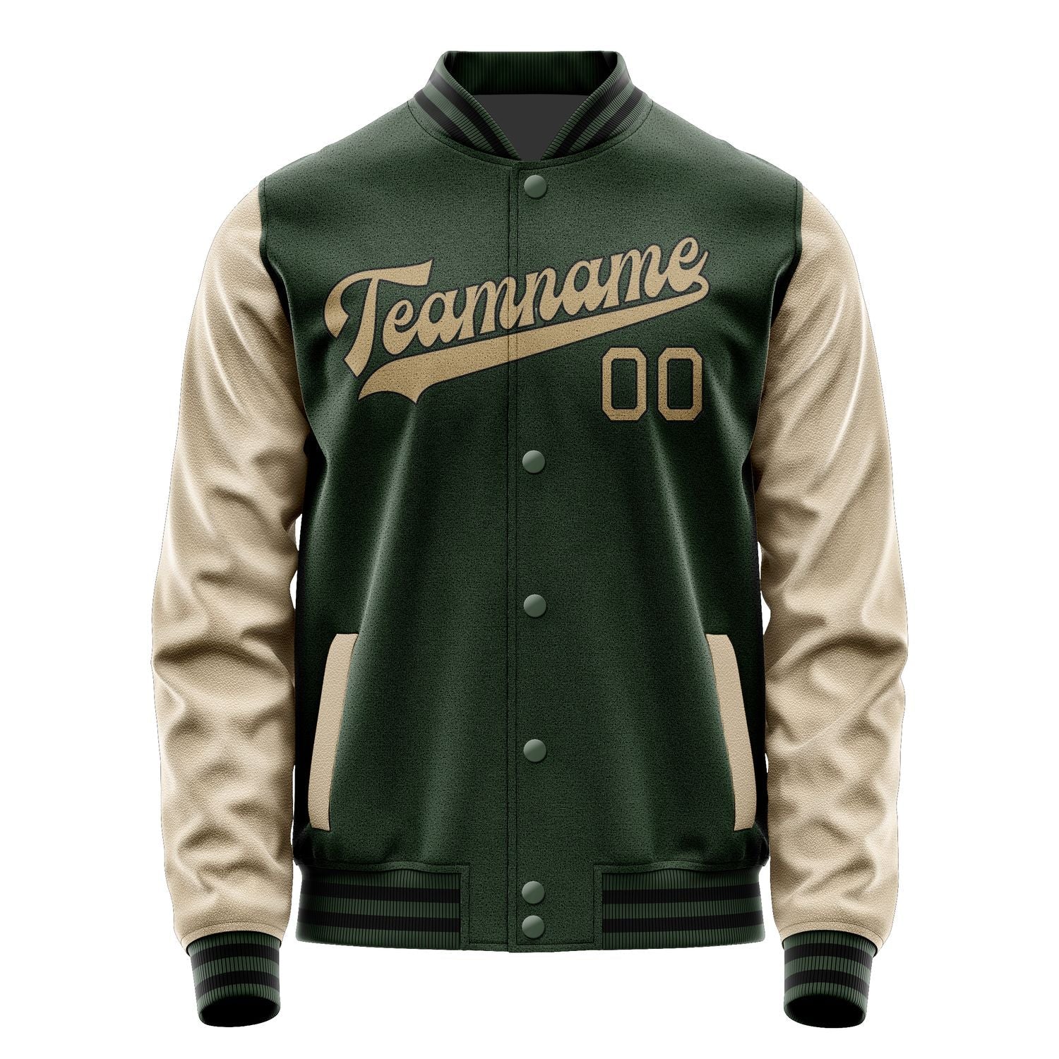 Custom Dark Green Light Khaki Jacket JA0606250617B31725