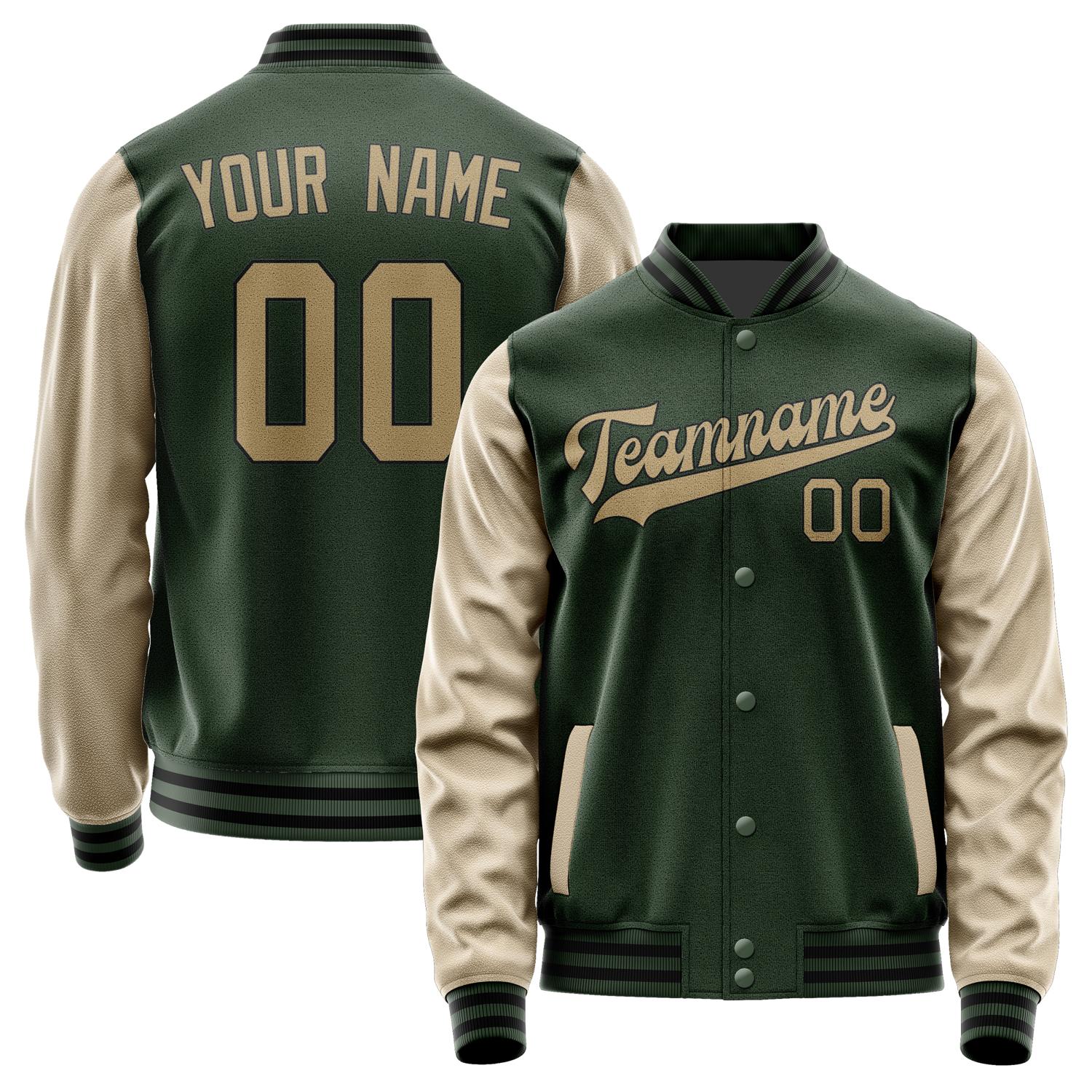 Custom Dark Green Light Khaki Jacket JA0606250617B31725