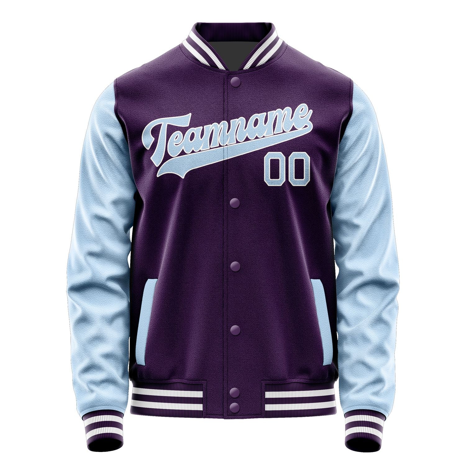 Custom Purple Light Blue Jacket JA0707080718B31808