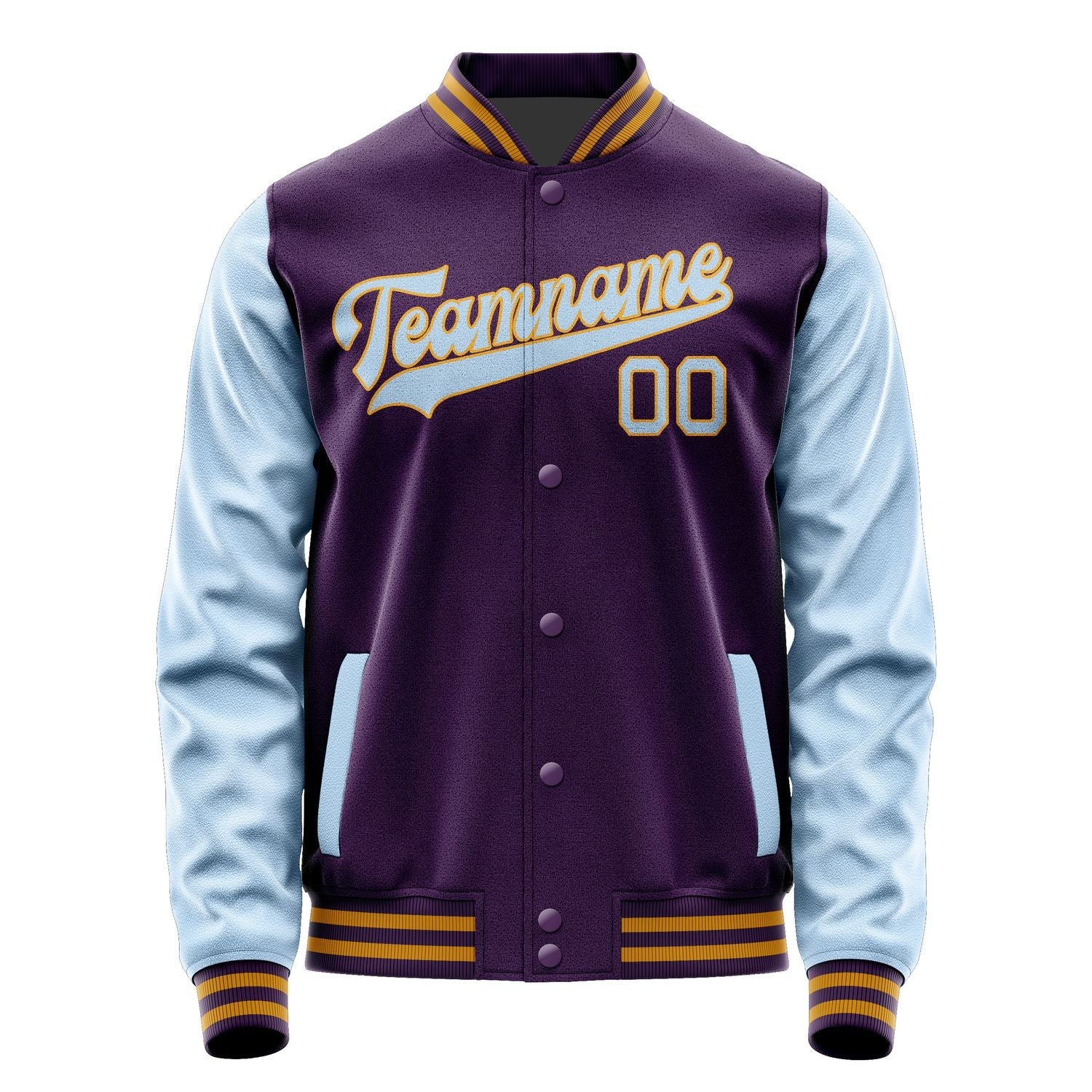 Custom Purple Light Blue Jacket JA0707080719B31908