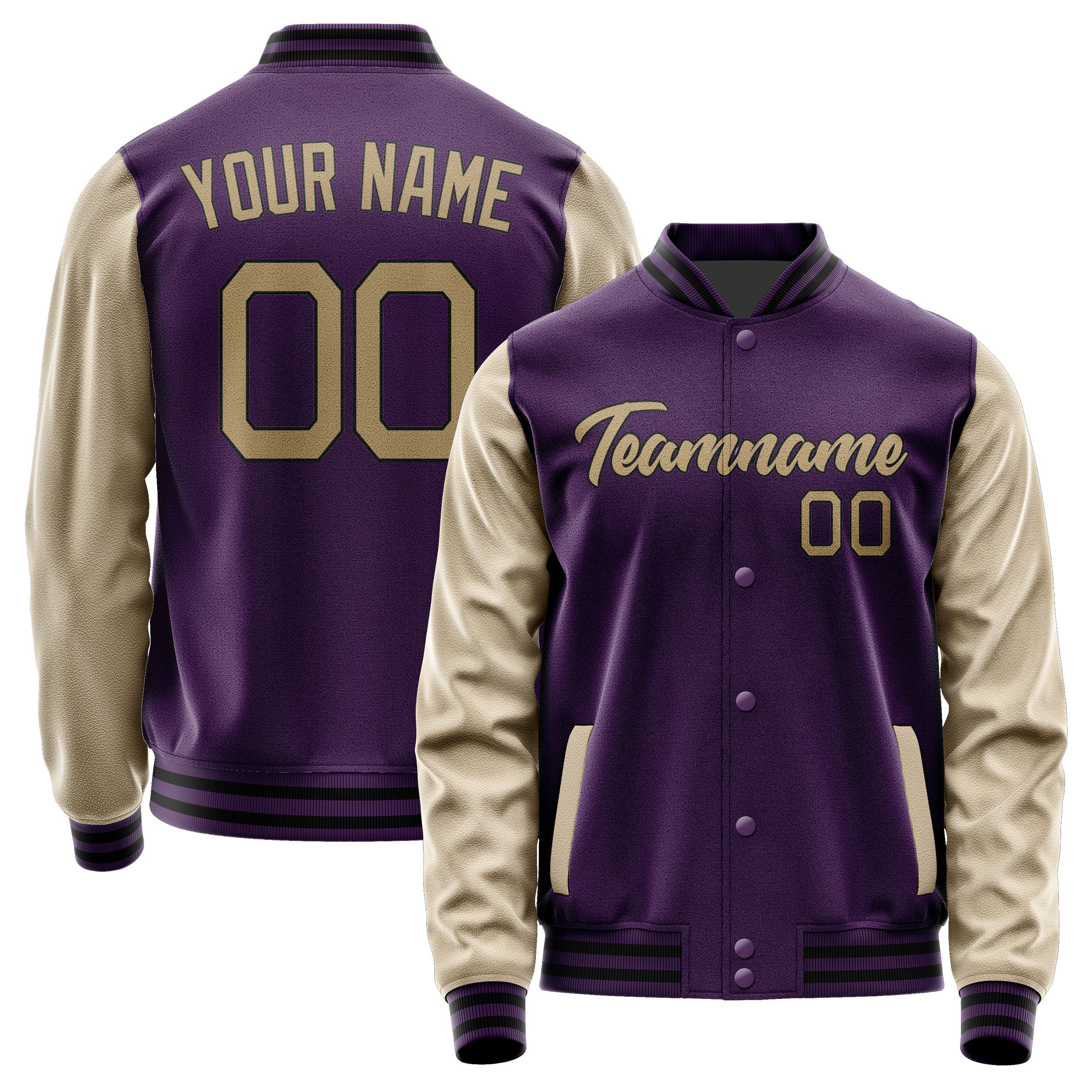 Custom Purple Light Khaki Jacket JA0707250717B21725