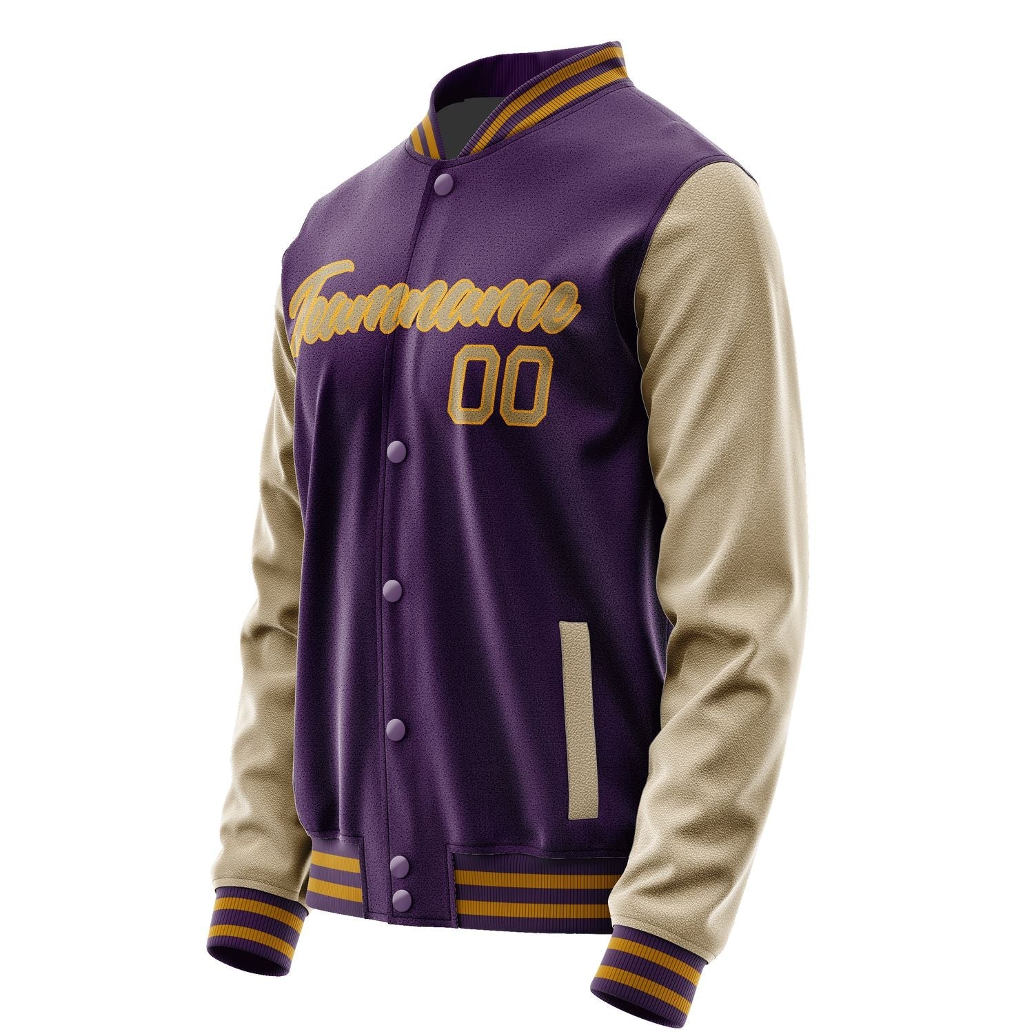 Custom Purple Light Khaki Jacket JA0707250718B21825