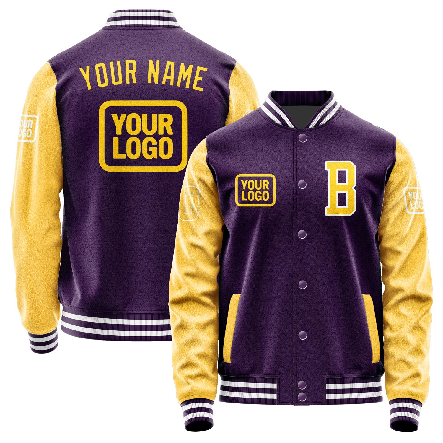 Custom Purple Gold Jacket JA070730071818303018