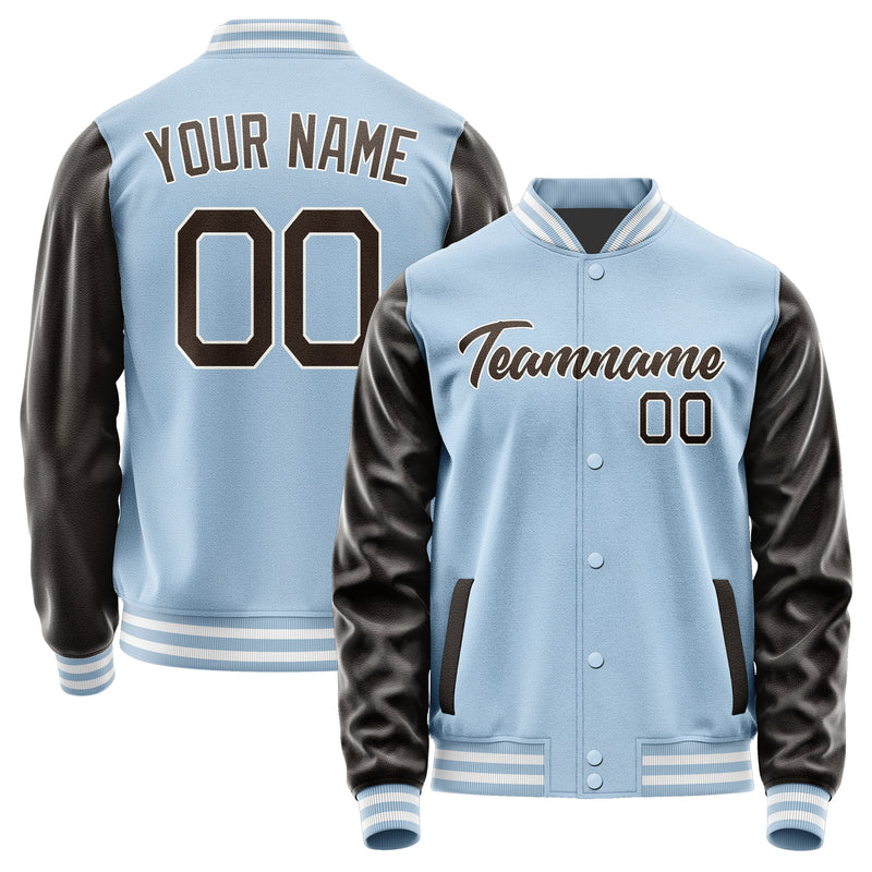 Custom Light Blue Brown Jacket JA0808010818B21801