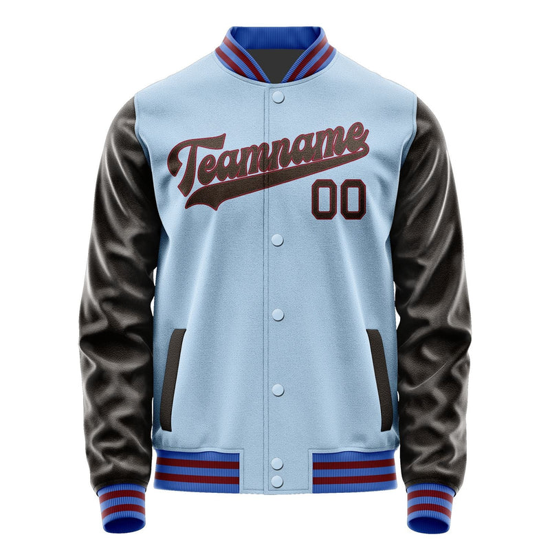 Custom Light Blue Brown Jacket JA0808010915B31501