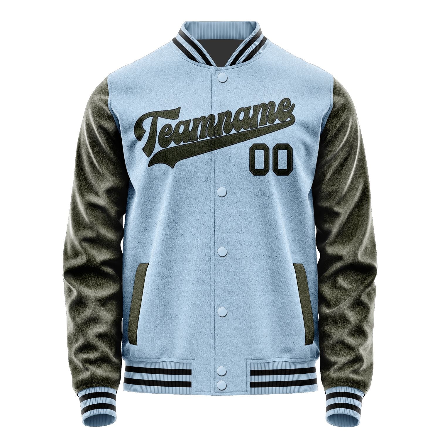 Custom Light Blue Olive Jacket JA0808020817B31702