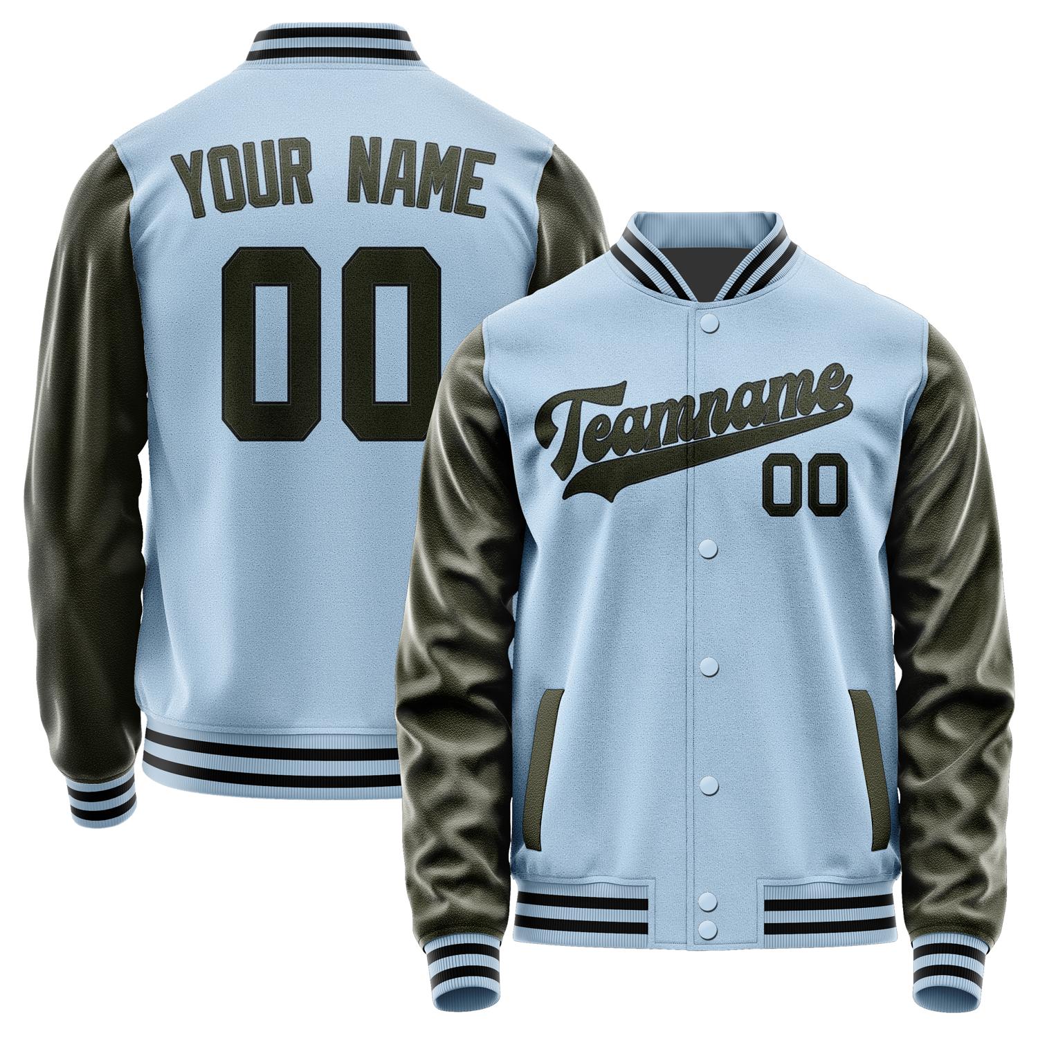 Custom Light Blue Olive Jacket JA0808020817B31702